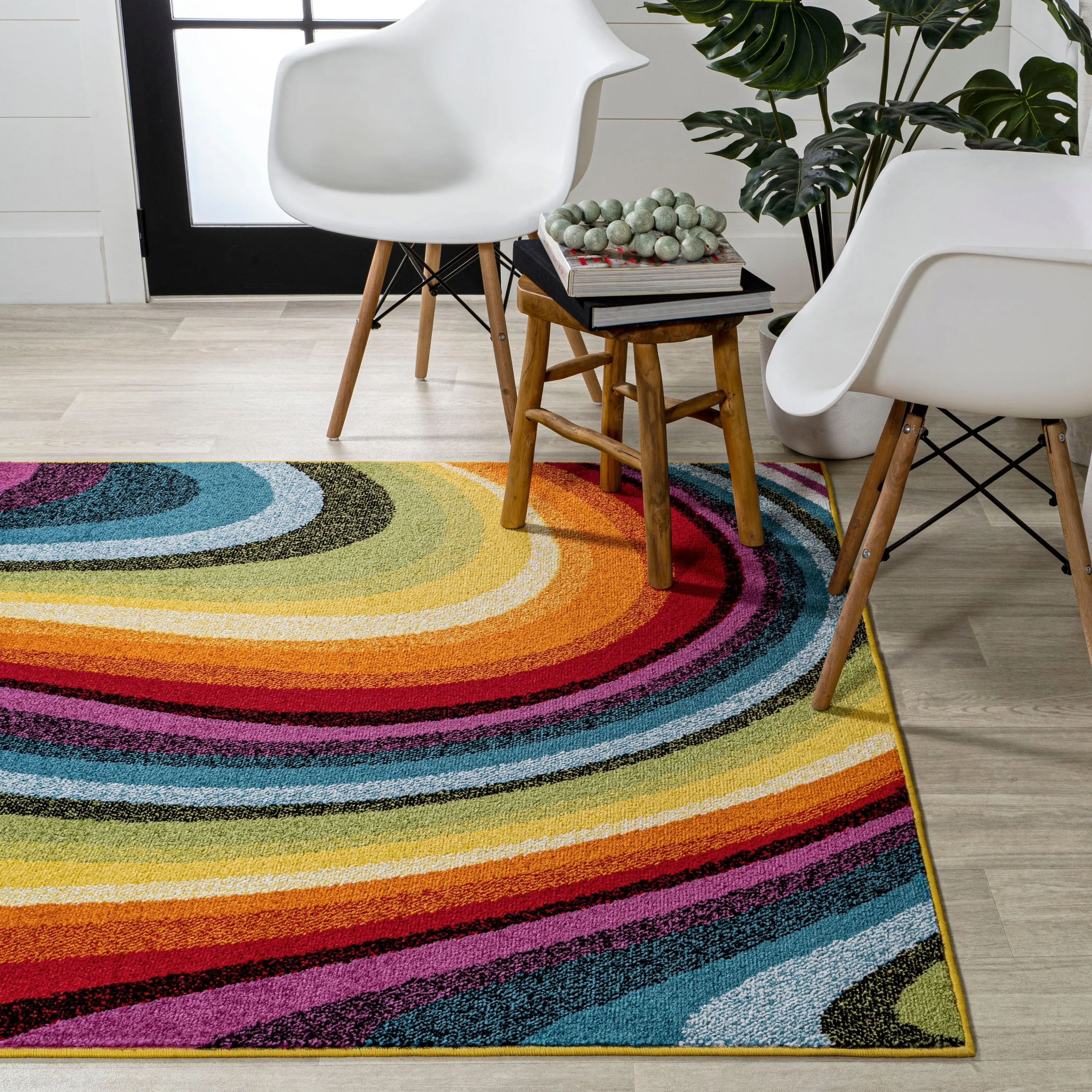 JONATHAN Y Prism Abstract Swirl Area Rug