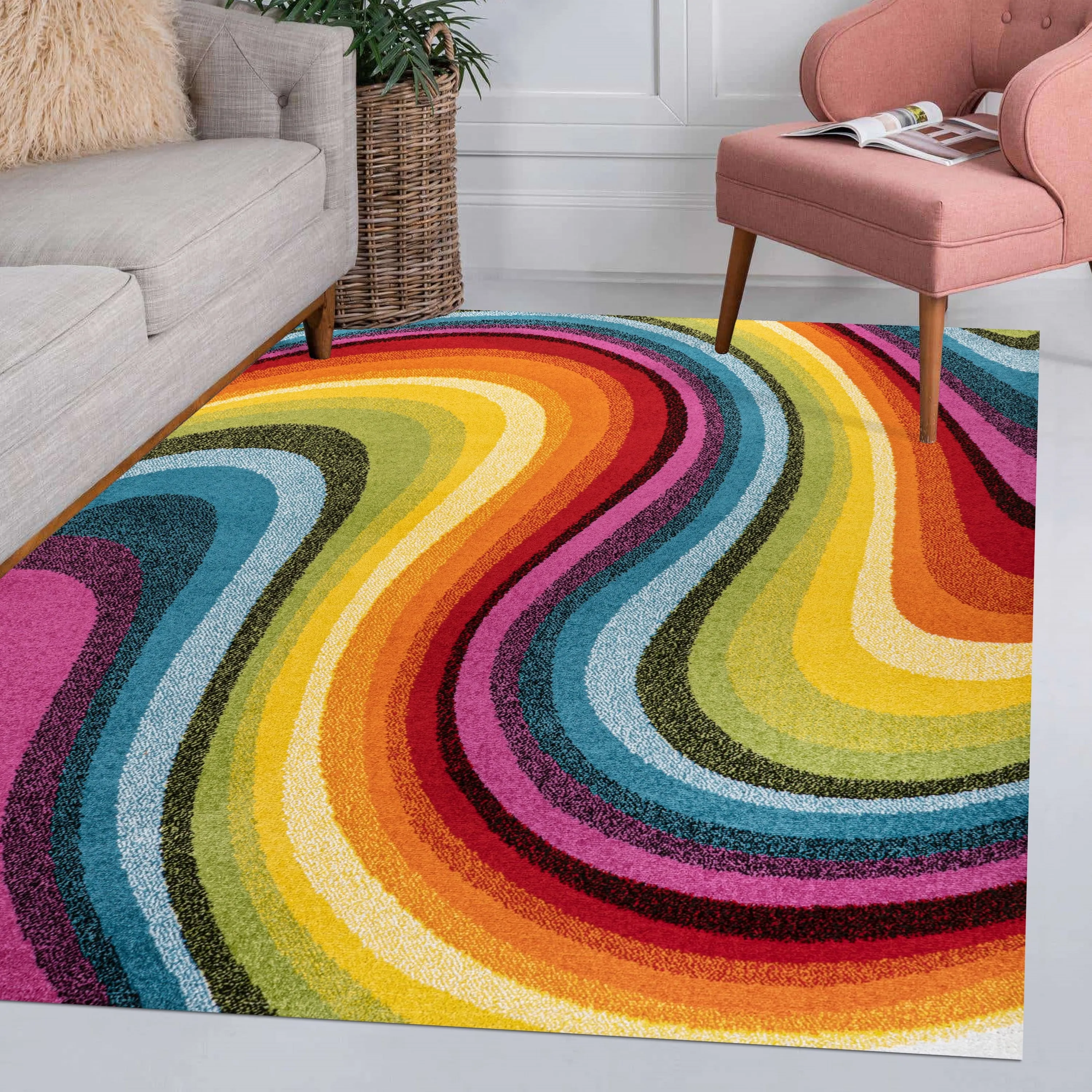 JONATHAN Y Prism Abstract Swirl Area Rug