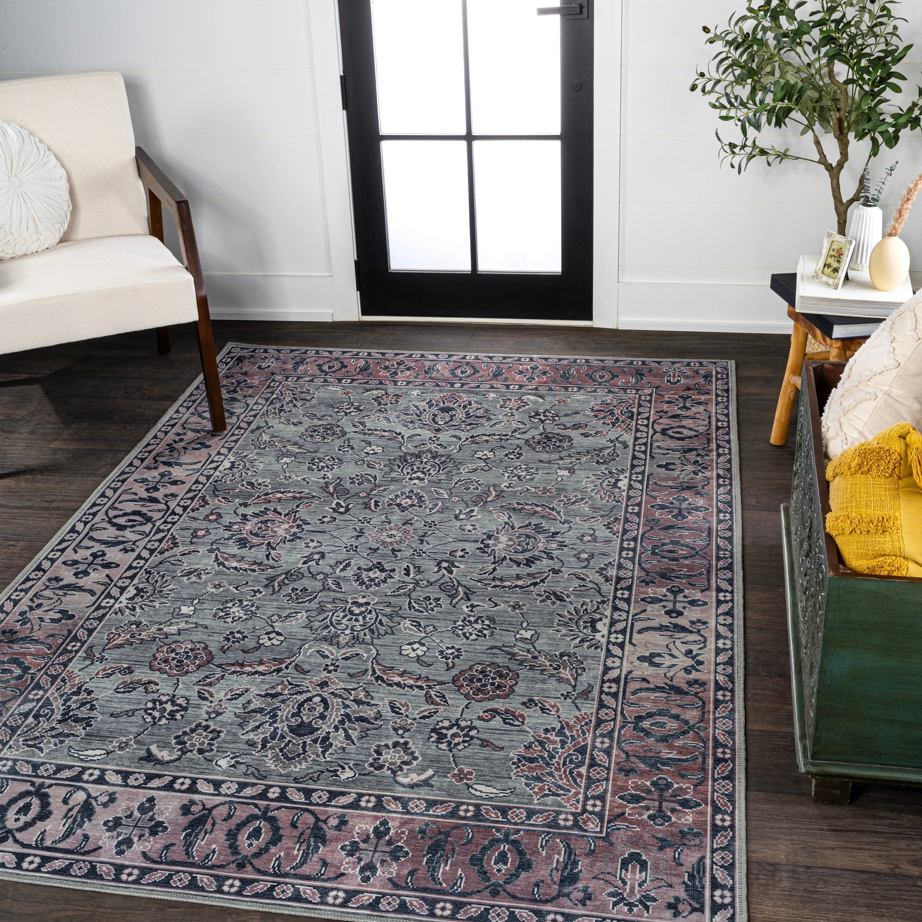 JONATHAN Y Regis Ornate Persian All-Over Machine Washable Area Rug