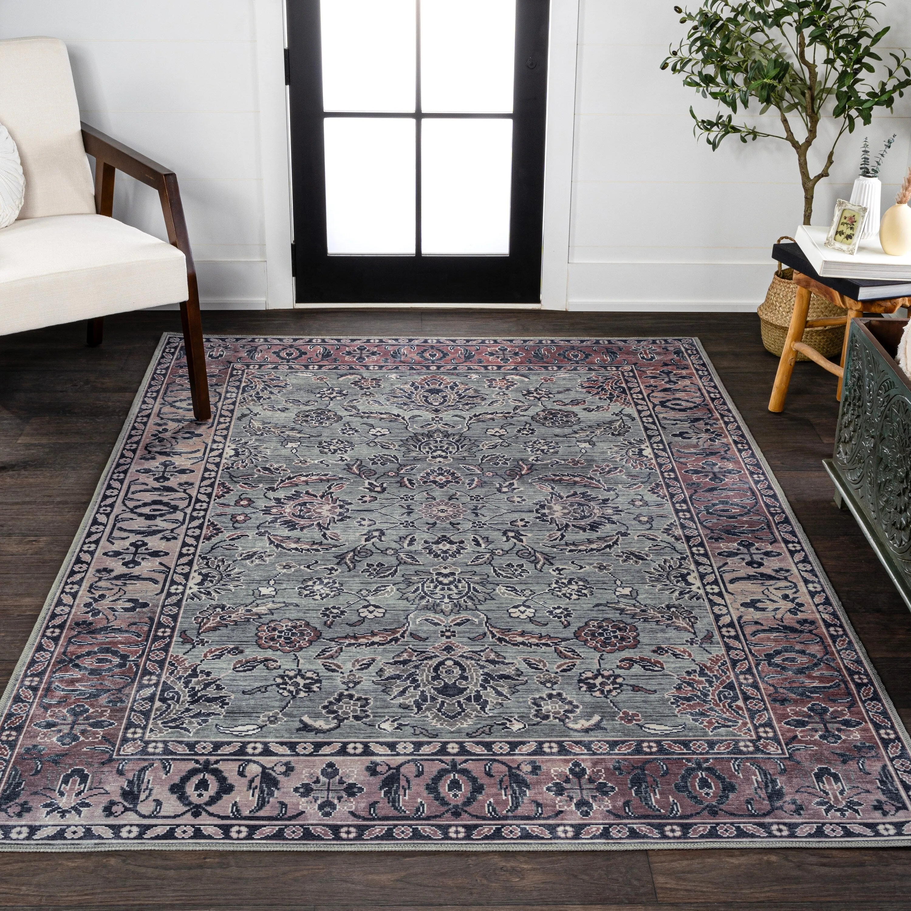 JONATHAN Y Regis Ornate Persian All-Over Machine Washable Area Rug