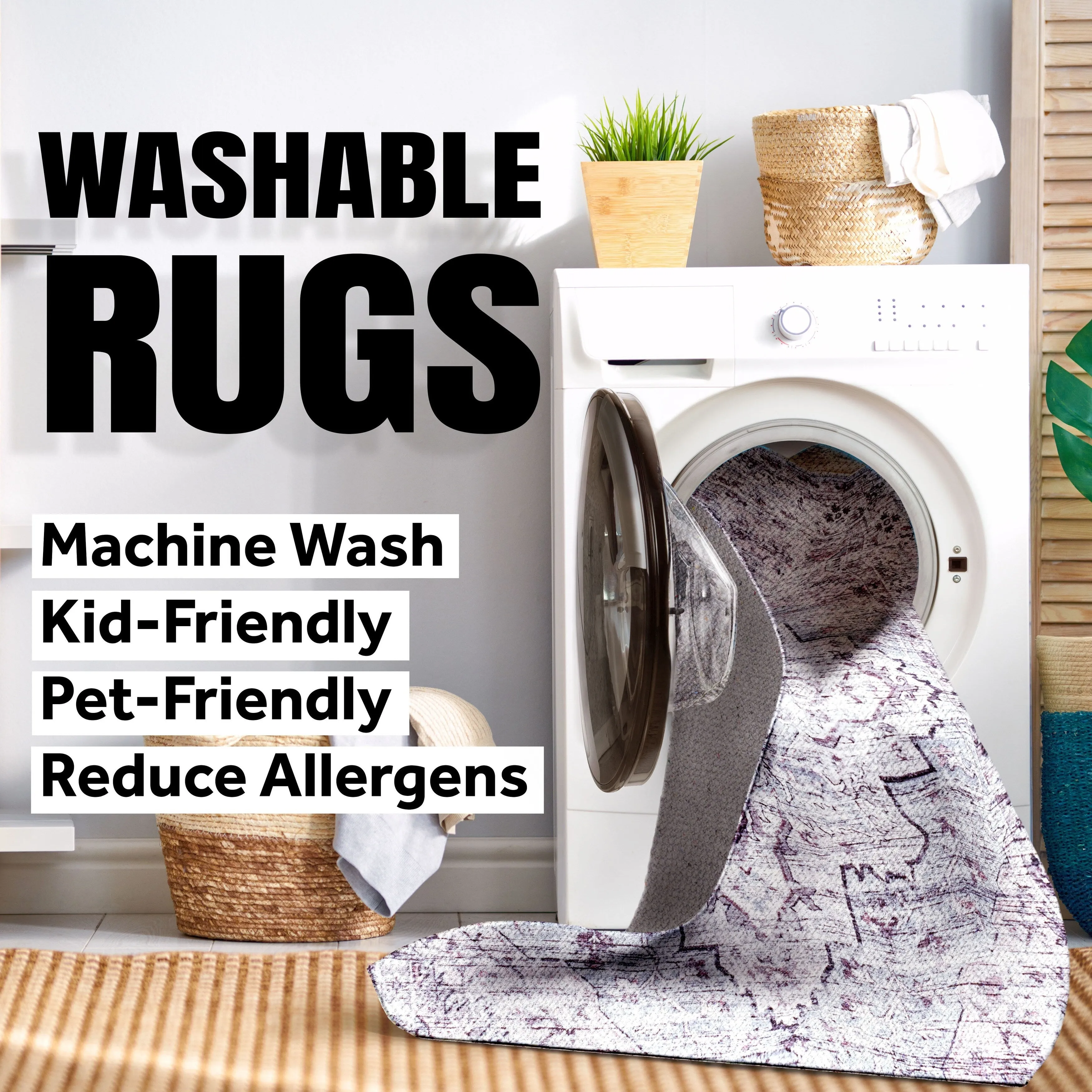 JONATHAN Y Regis Ornate Persian All-Over Machine Washable Area Rug