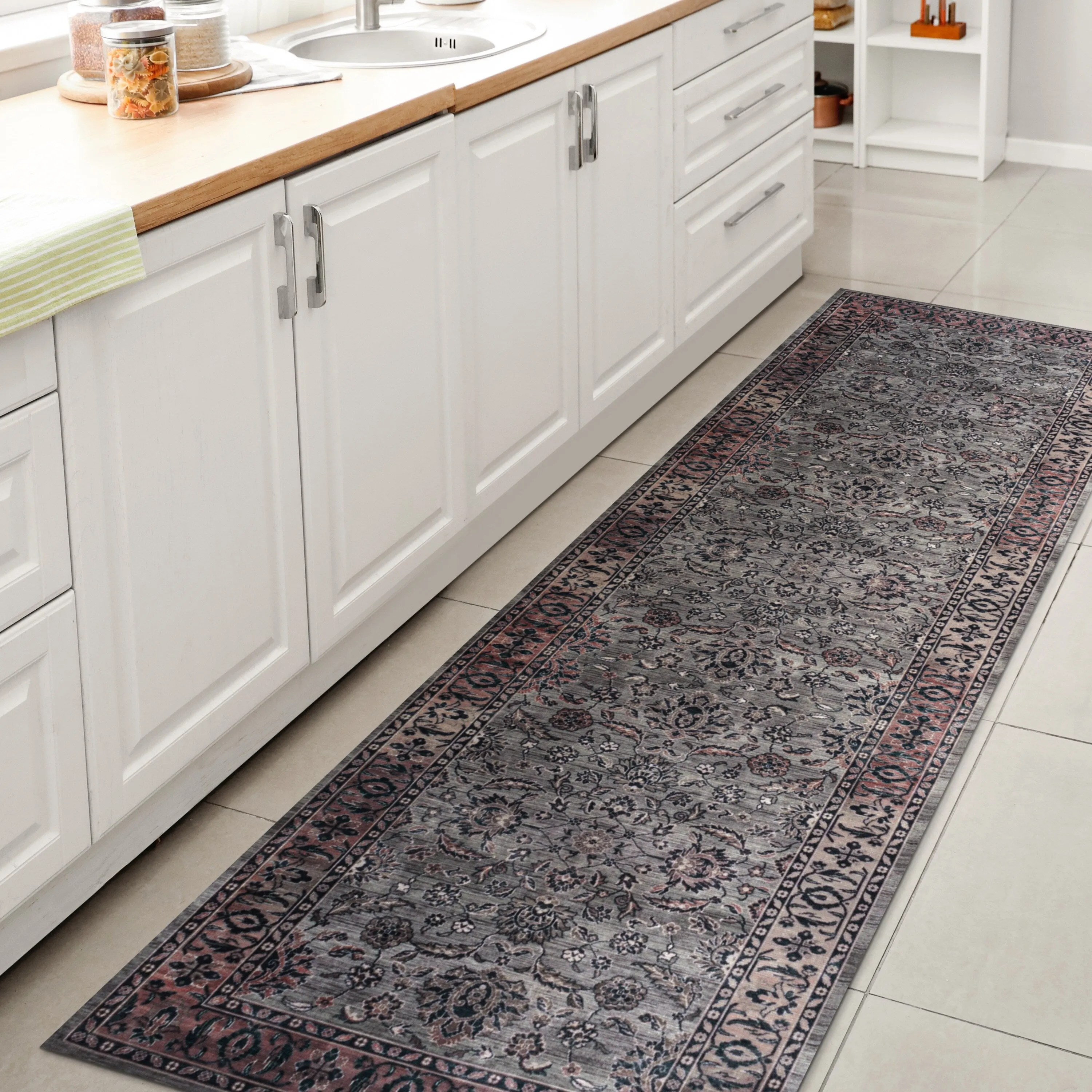 JONATHAN Y Regis Ornate Persian All-Over Machine Washable Area Rug