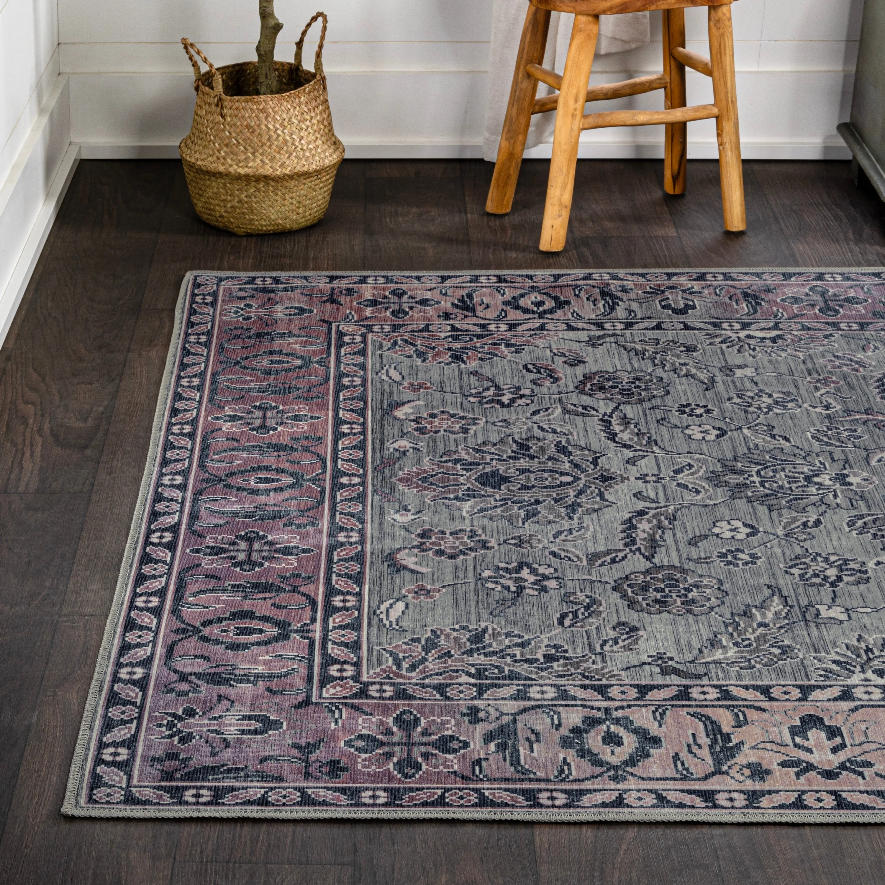 JONATHAN Y Regis Ornate Persian All-Over Machine Washable Area Rug