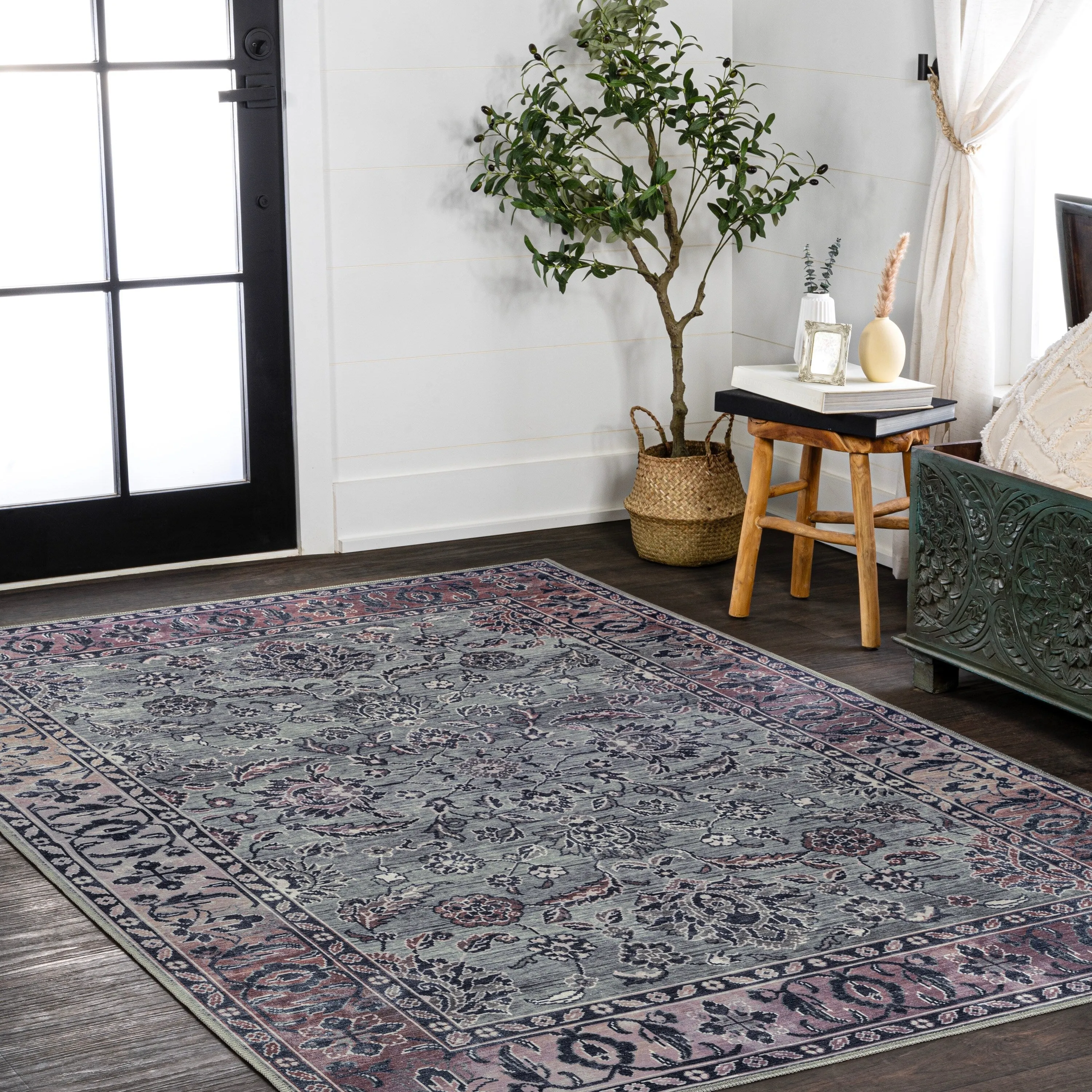 JONATHAN Y Regis Ornate Persian All-Over Machine Washable Area Rug