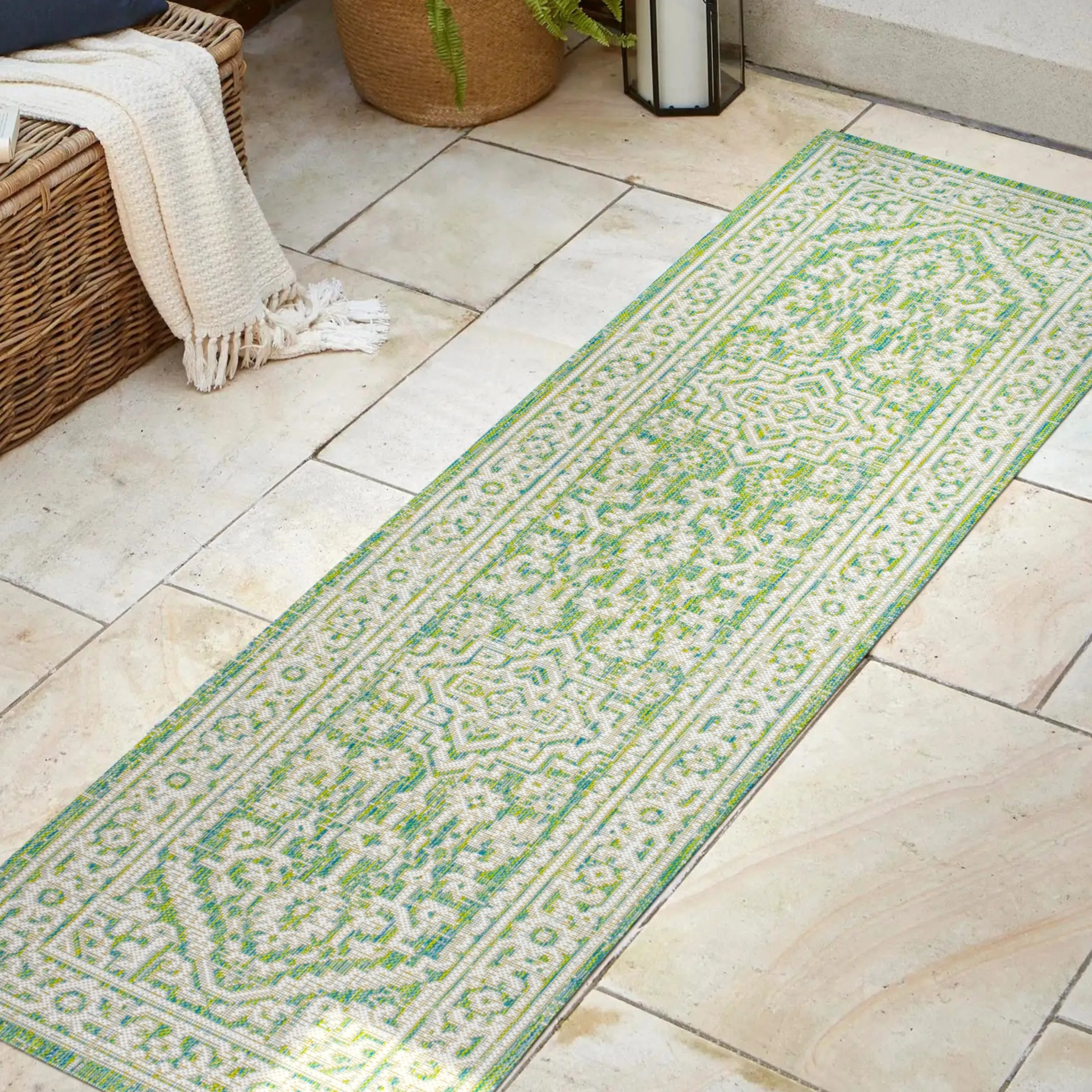 JONATHAN Y Rozetta Medallion Textured Weave Indoor/Outdoor Area Rug