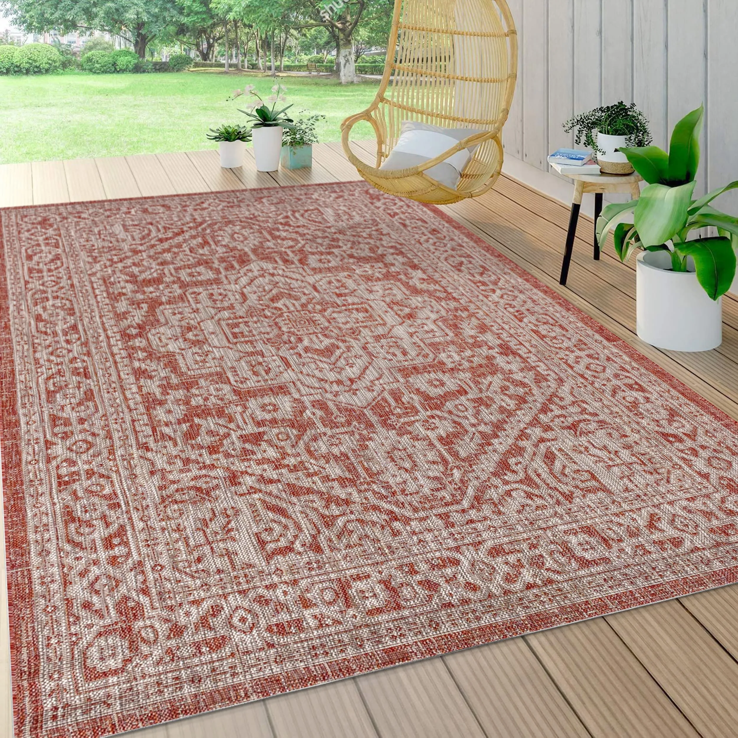 JONATHAN Y Rozetta Medallion Textured Weave Indoor/Outdoor Area Rug
