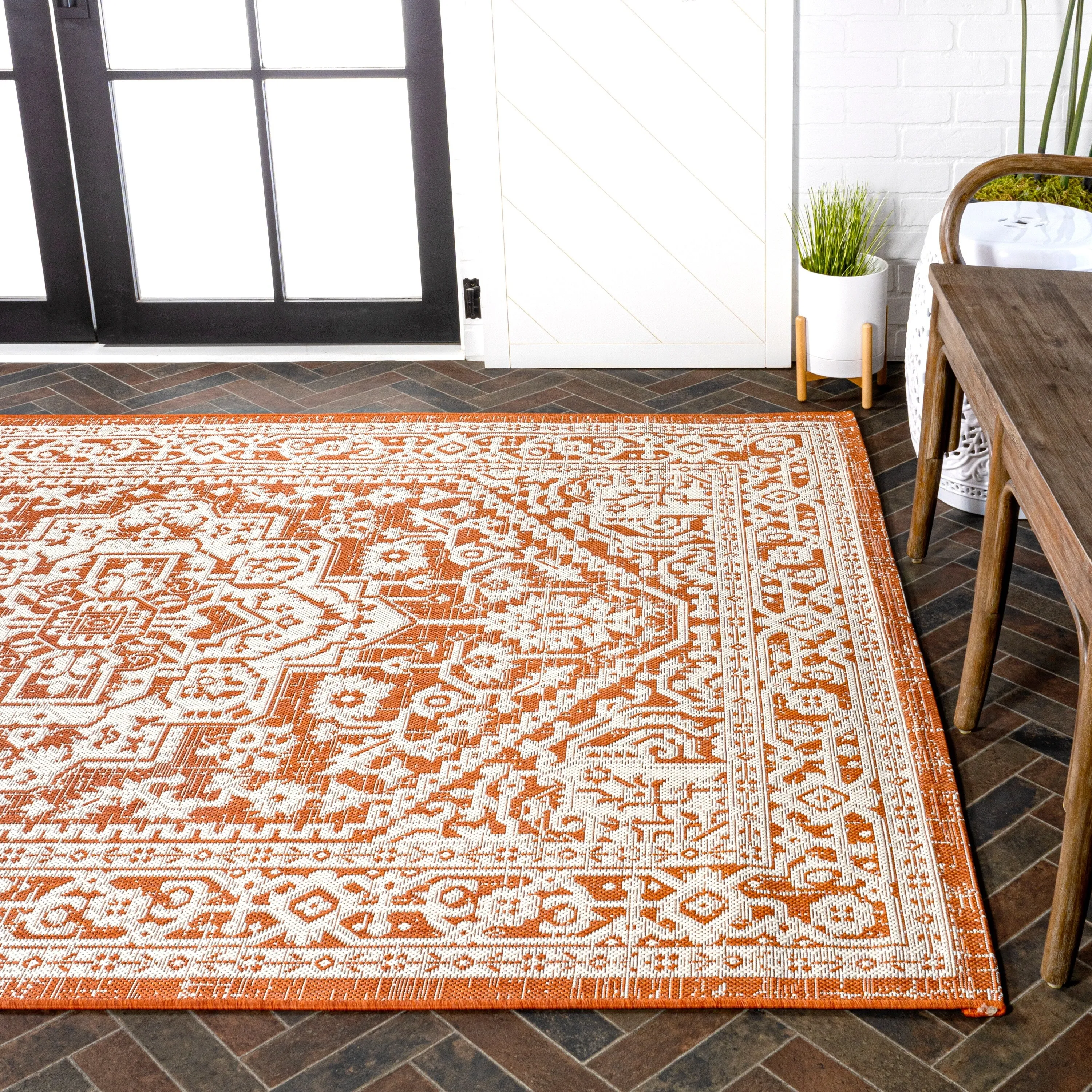 JONATHAN Y Rozetta Medallion Textured Weave Indoor/Outdoor Area Rug