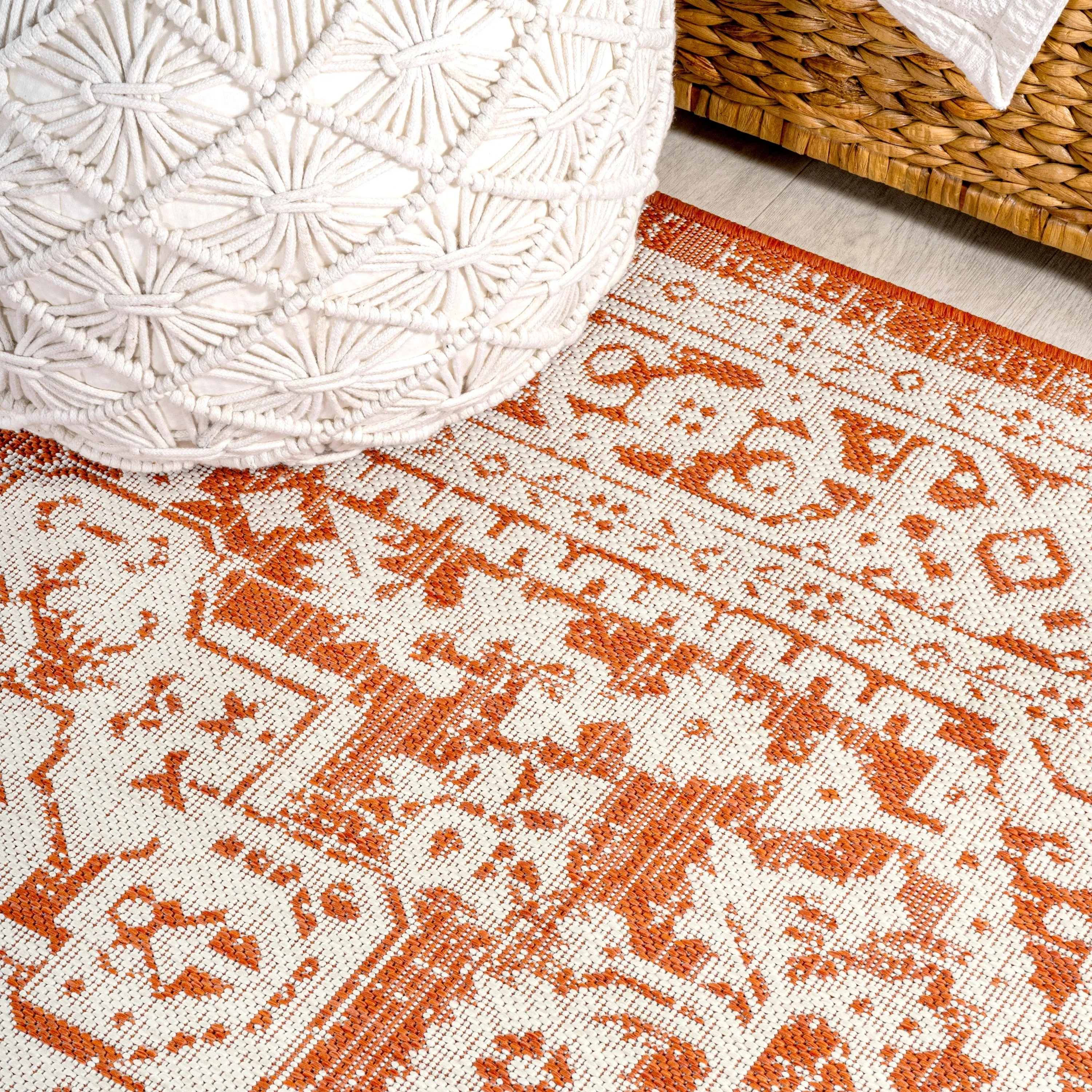 JONATHAN Y Rozetta Medallion Textured Weave Indoor/Outdoor Area Rug