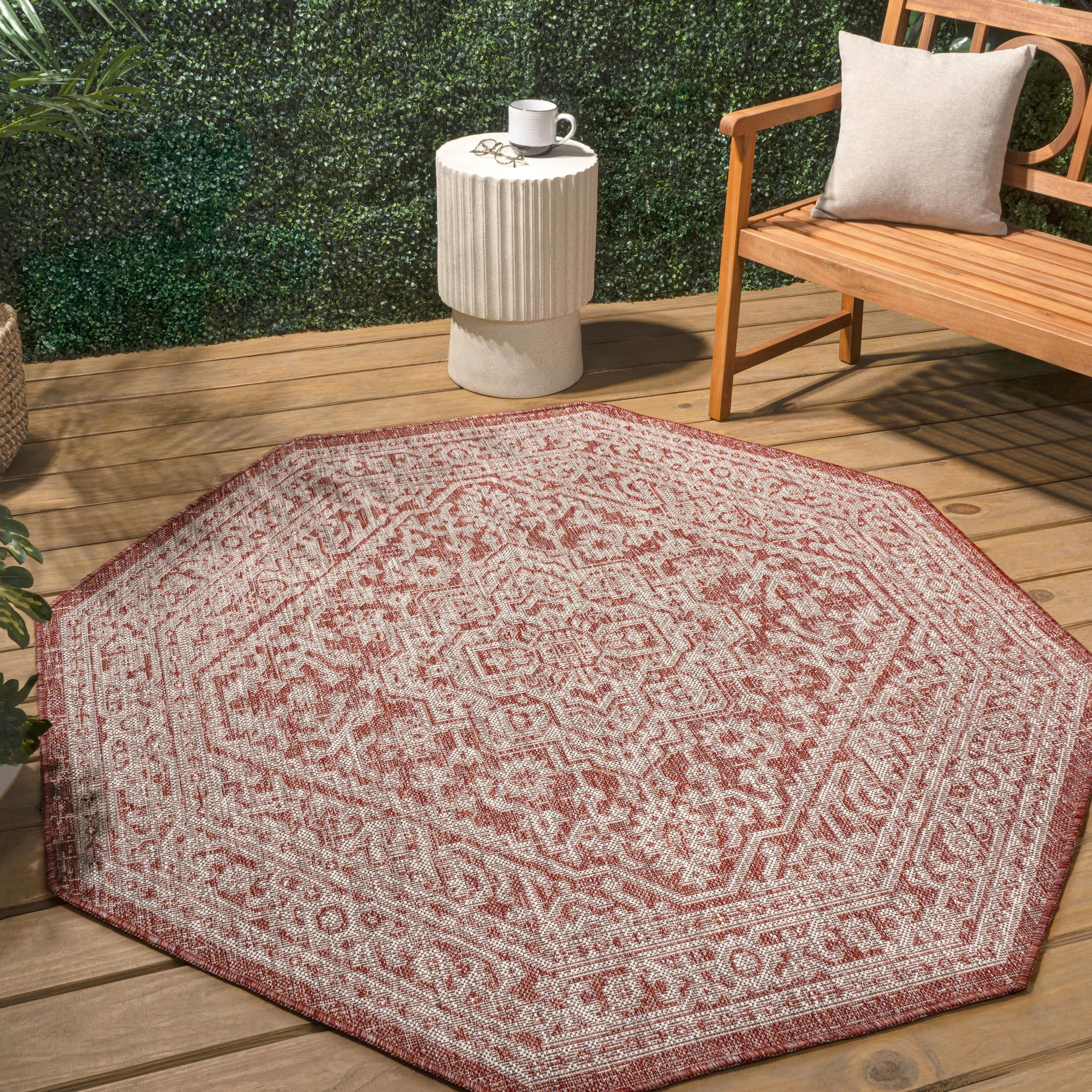 JONATHAN Y Rozetta Medallion Textured Weave Indoor/Outdoor Area Rug