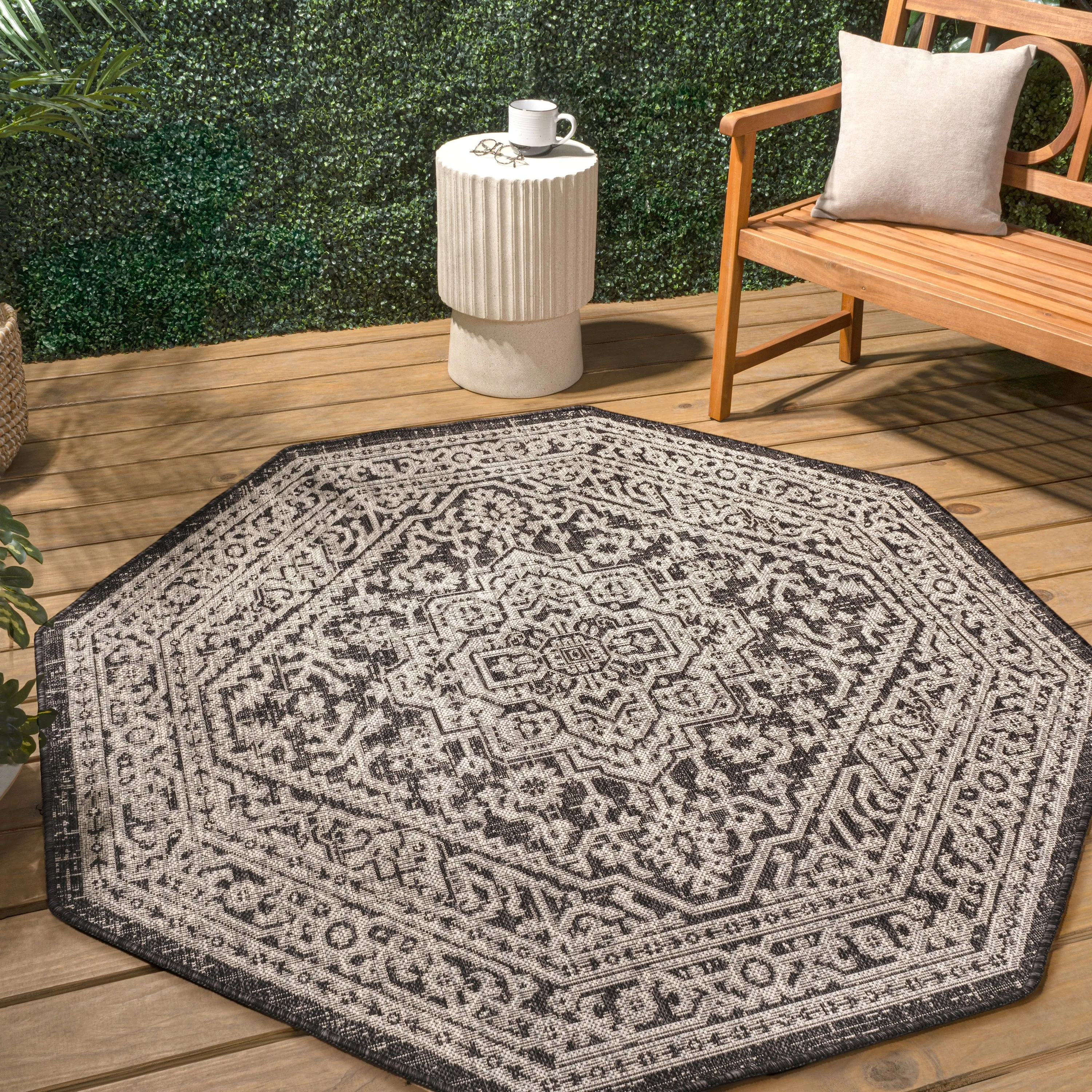 JONATHAN Y Rozetta Medallion Textured Weave Indoor/Outdoor Area Rug
