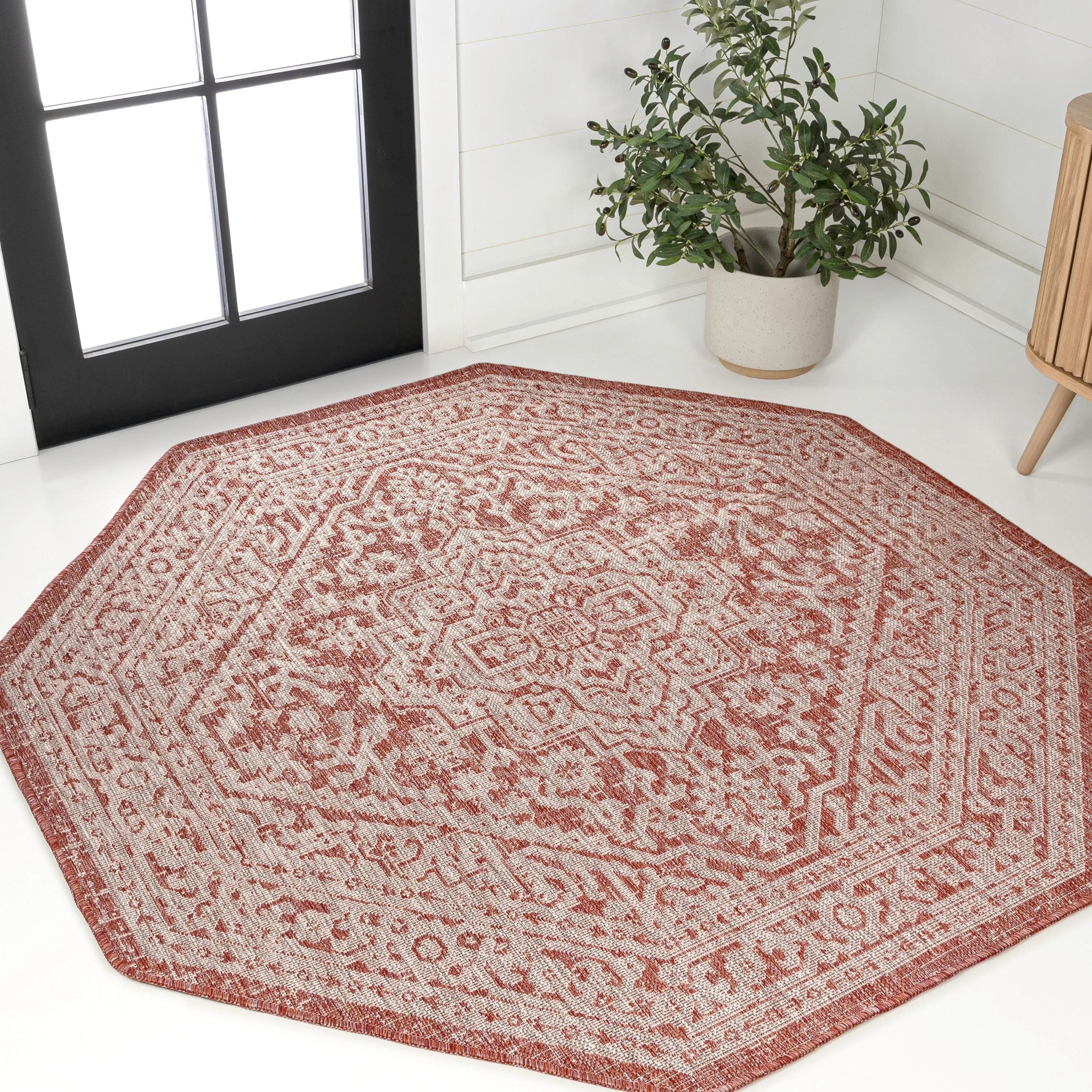 JONATHAN Y Rozetta Medallion Textured Weave Indoor/Outdoor Area Rug