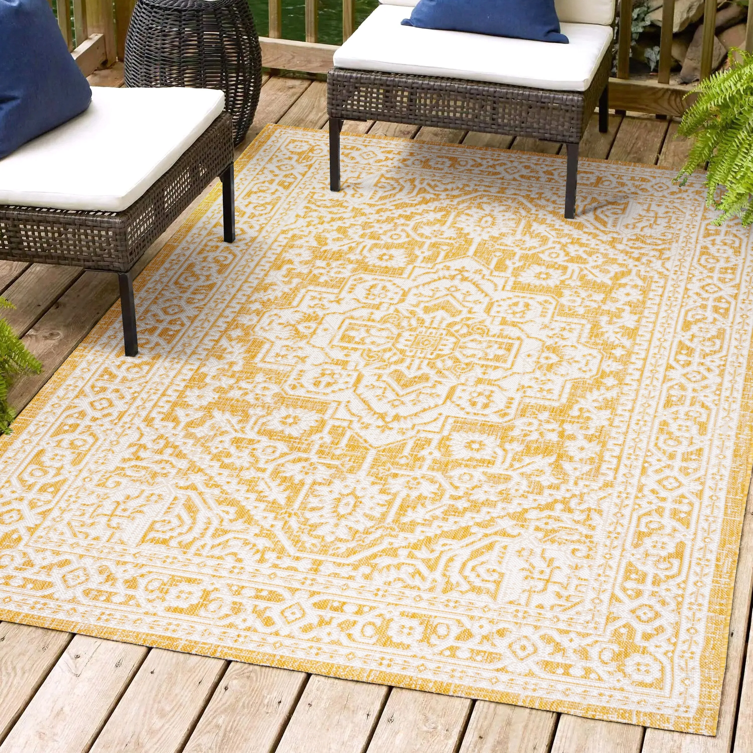 JONATHAN Y Rozetta Medallion Textured Weave Indoor/Outdoor Area Rug