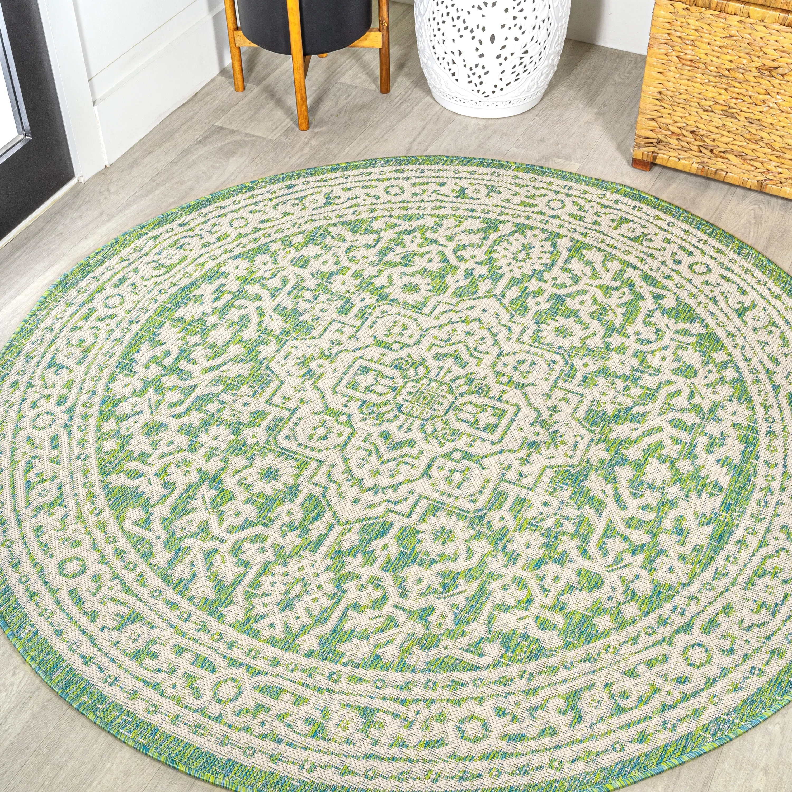 JONATHAN Y Rozetta Medallion Textured Weave Indoor/Outdoor Area Rug