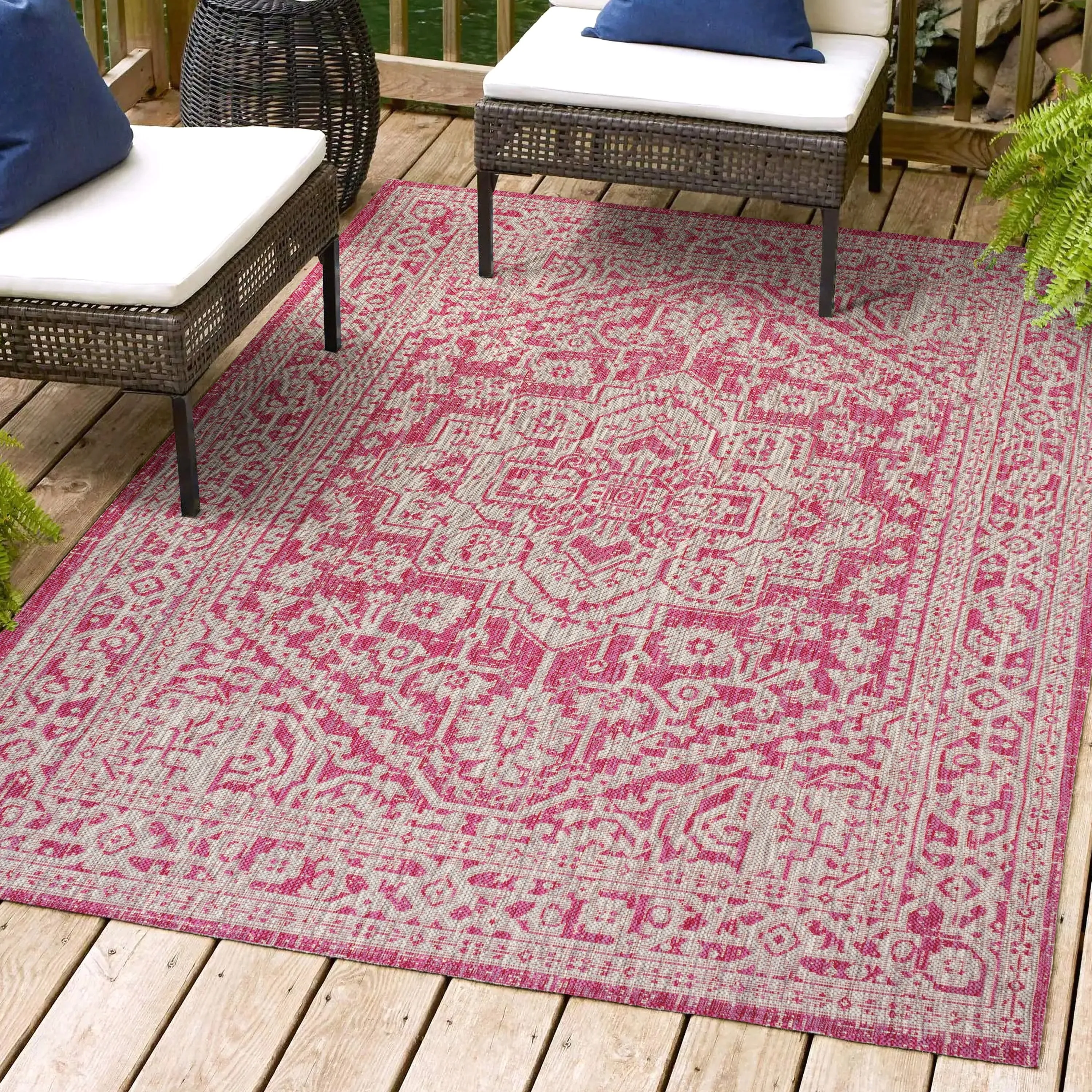 JONATHAN Y Rozetta Medallion Textured Weave Indoor/Outdoor Area Rug