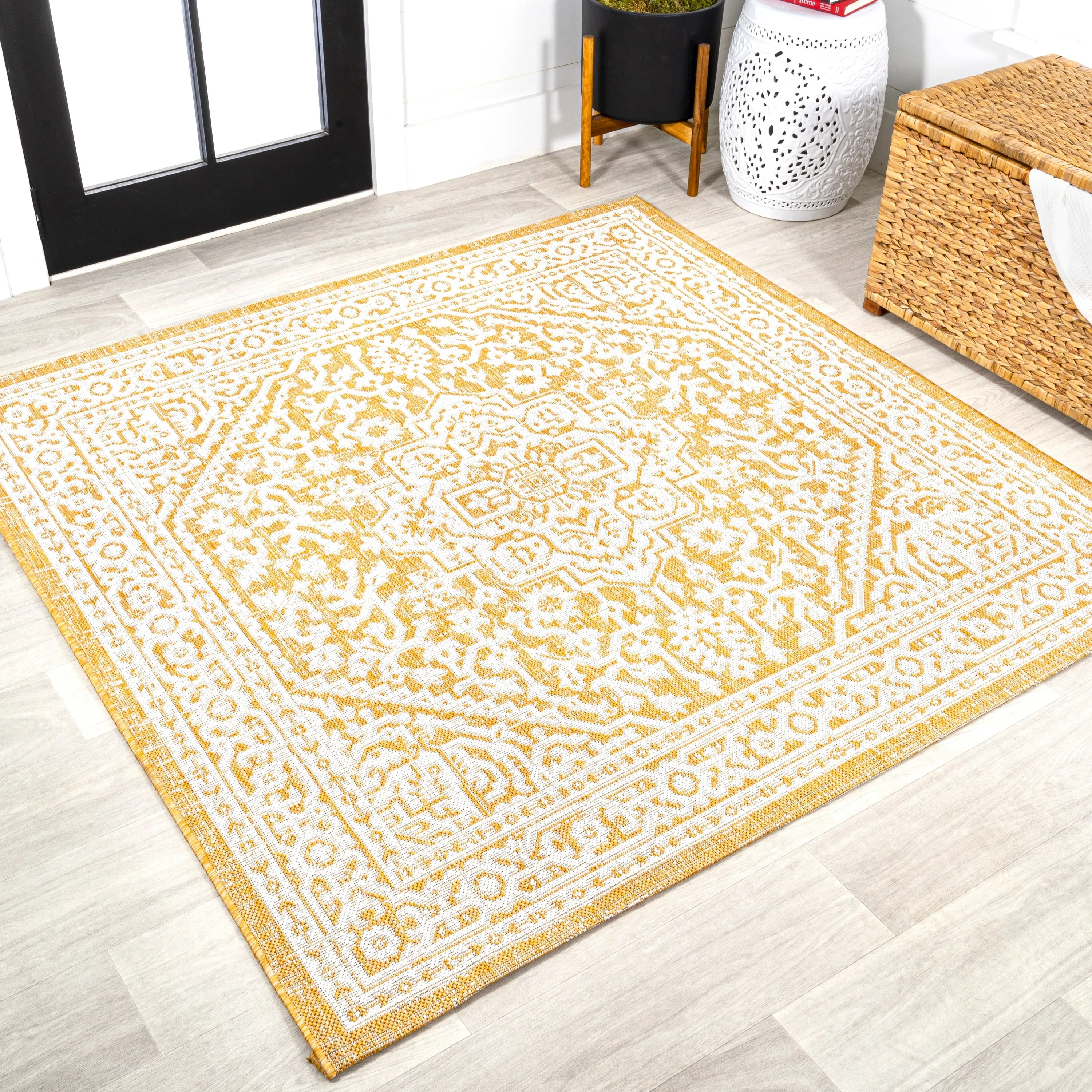 JONATHAN Y Rozetta Medallion Textured Weave Indoor/Outdoor Area Rug