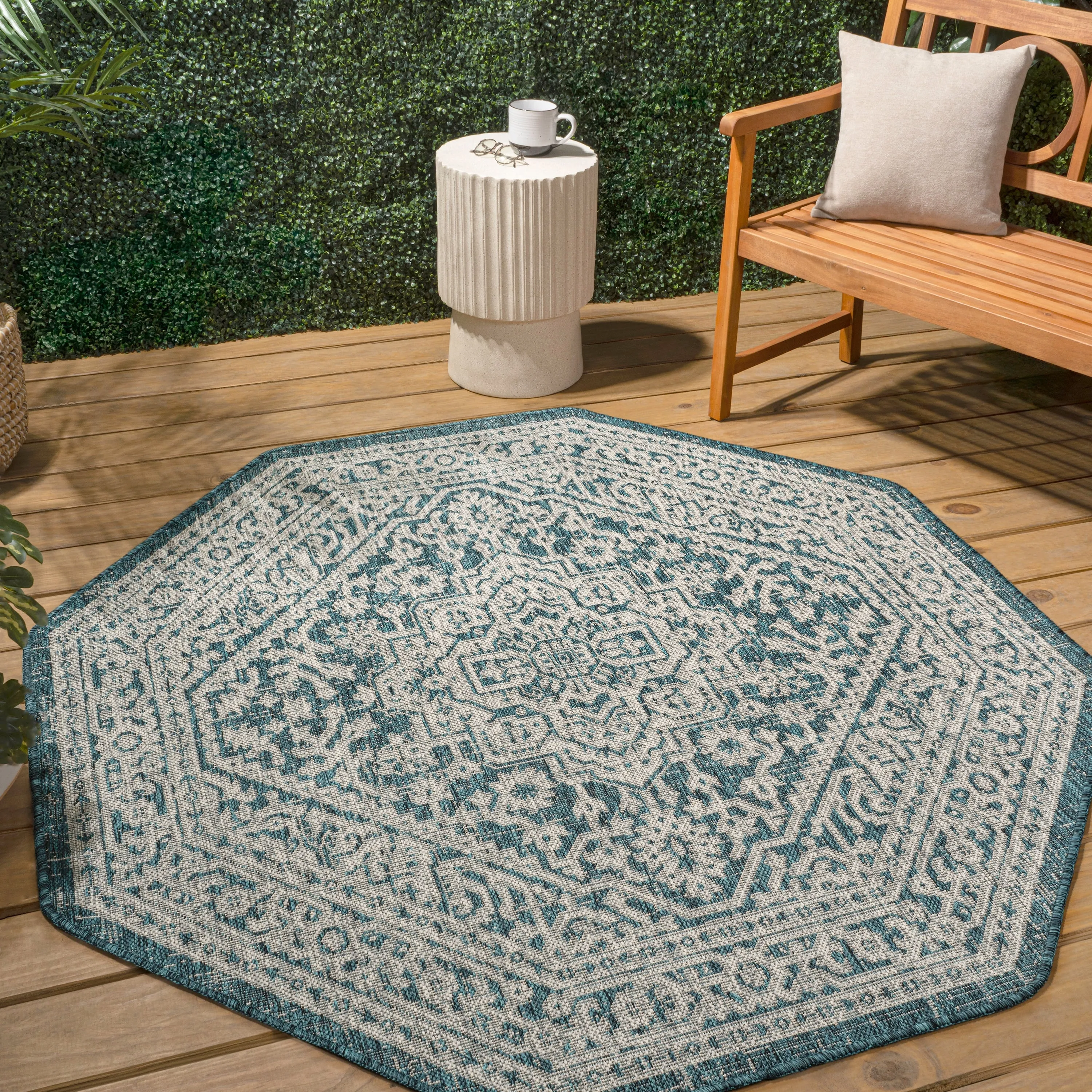 JONATHAN Y Rozetta Medallion Textured Weave Indoor/Outdoor Area Rug