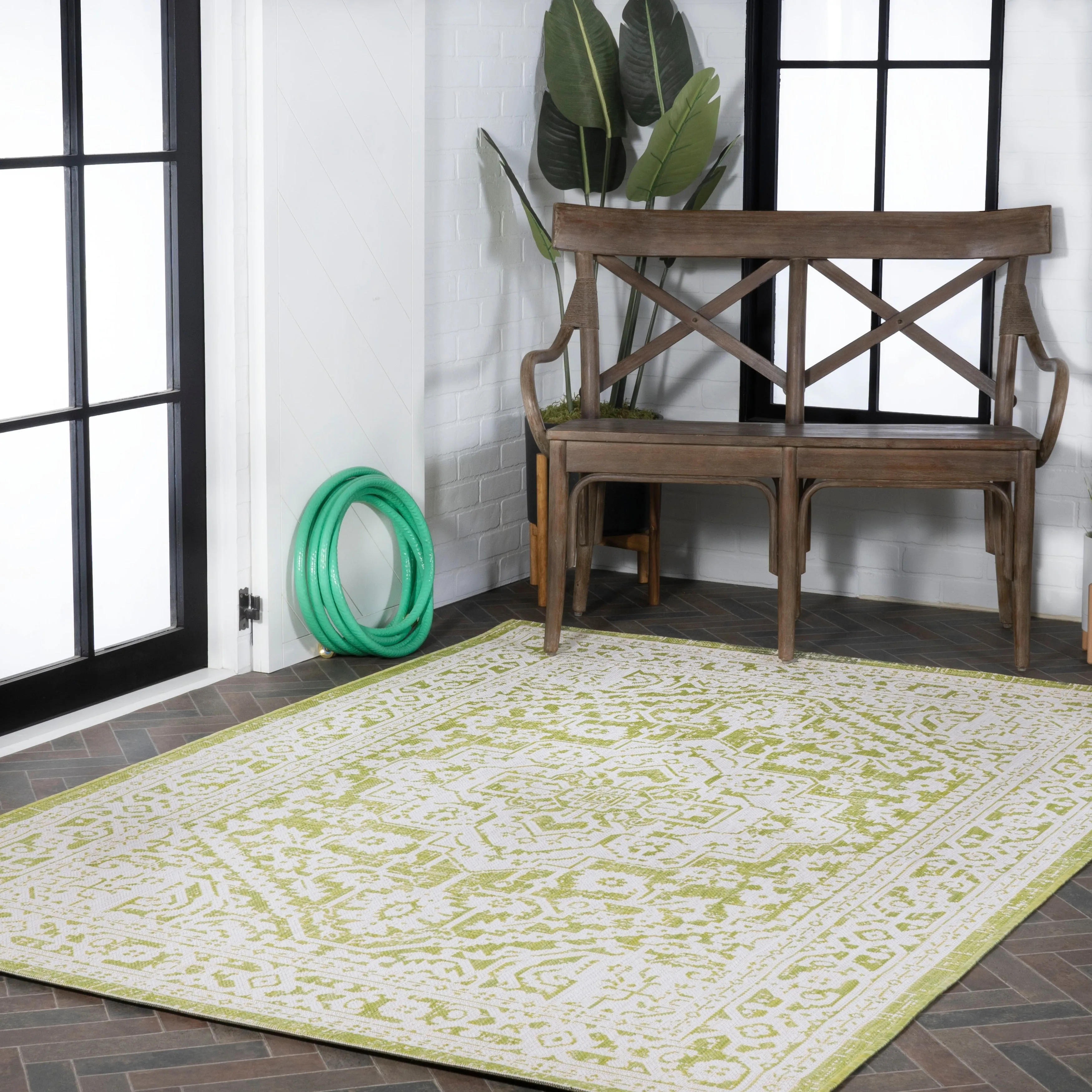 JONATHAN Y Rozetta Medallion Textured Weave Indoor/Outdoor Area Rug