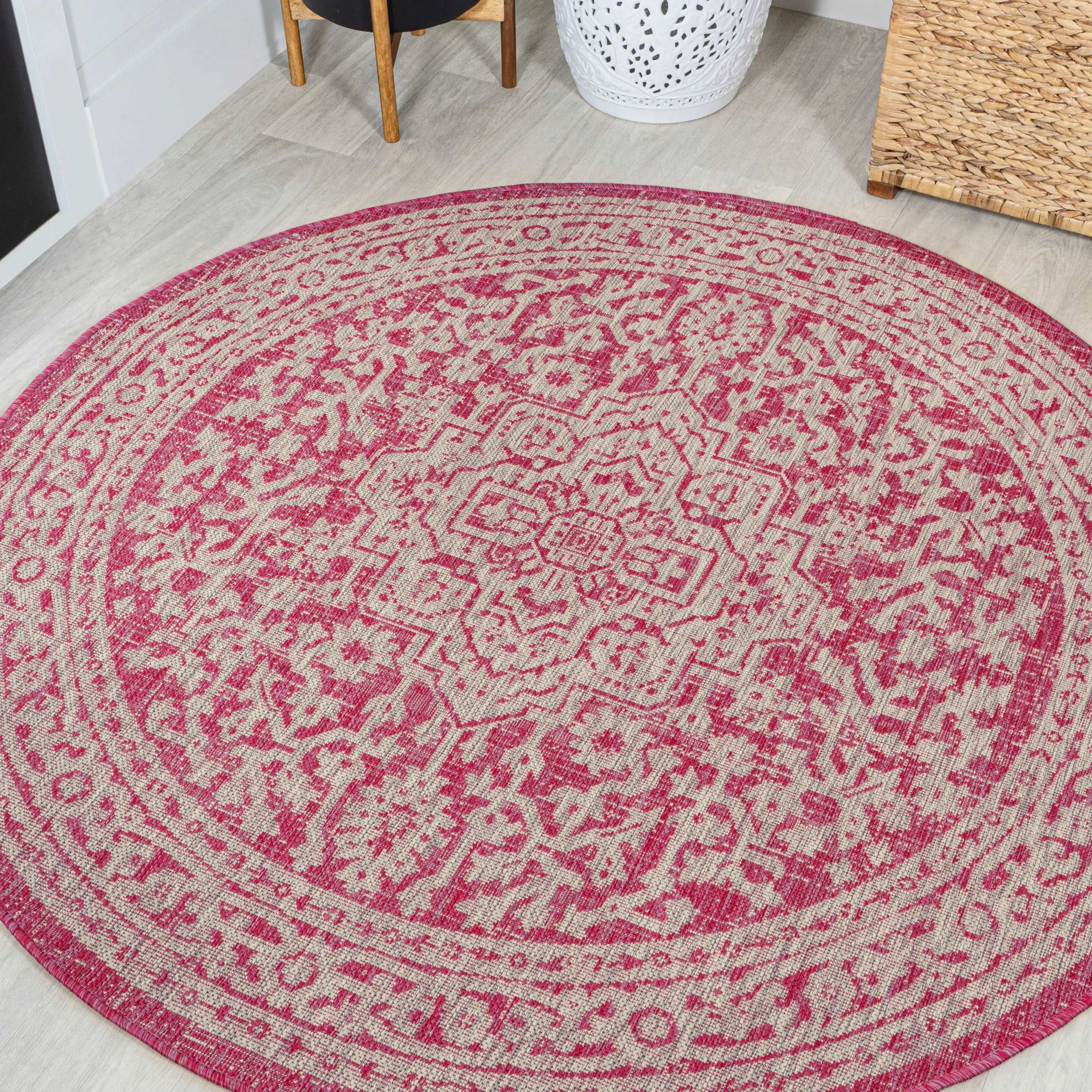 JONATHAN Y Rozetta Medallion Textured Weave Indoor/Outdoor Area Rug