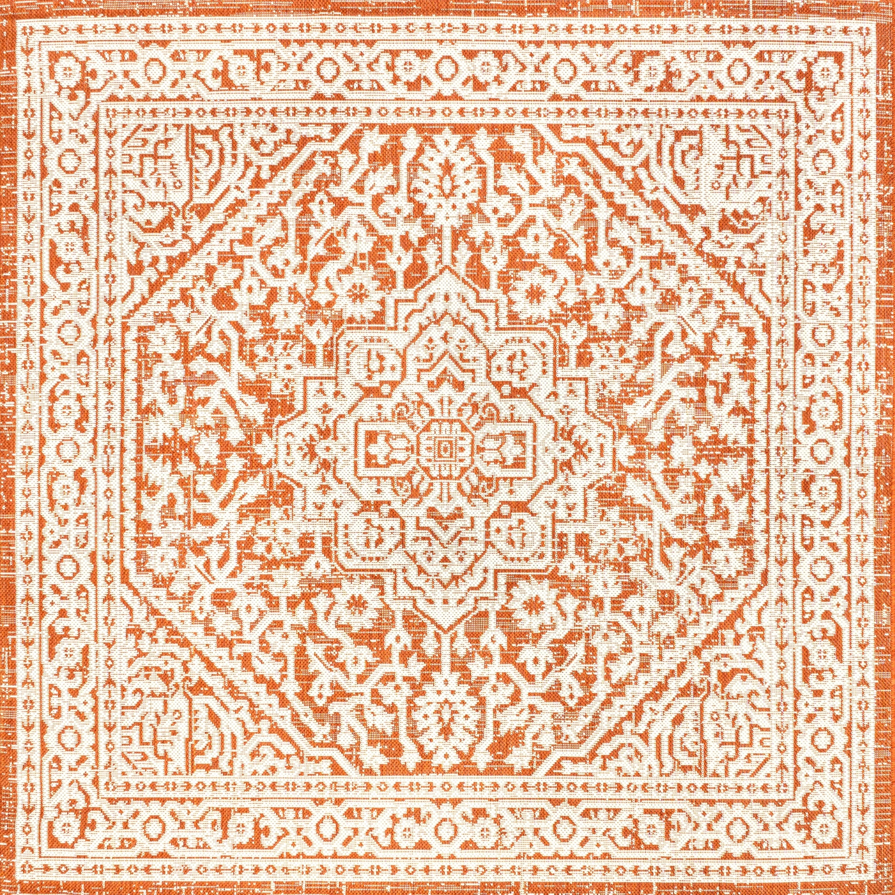 JONATHAN Y Rozetta Medallion Textured Weave Indoor/Outdoor Area Rug