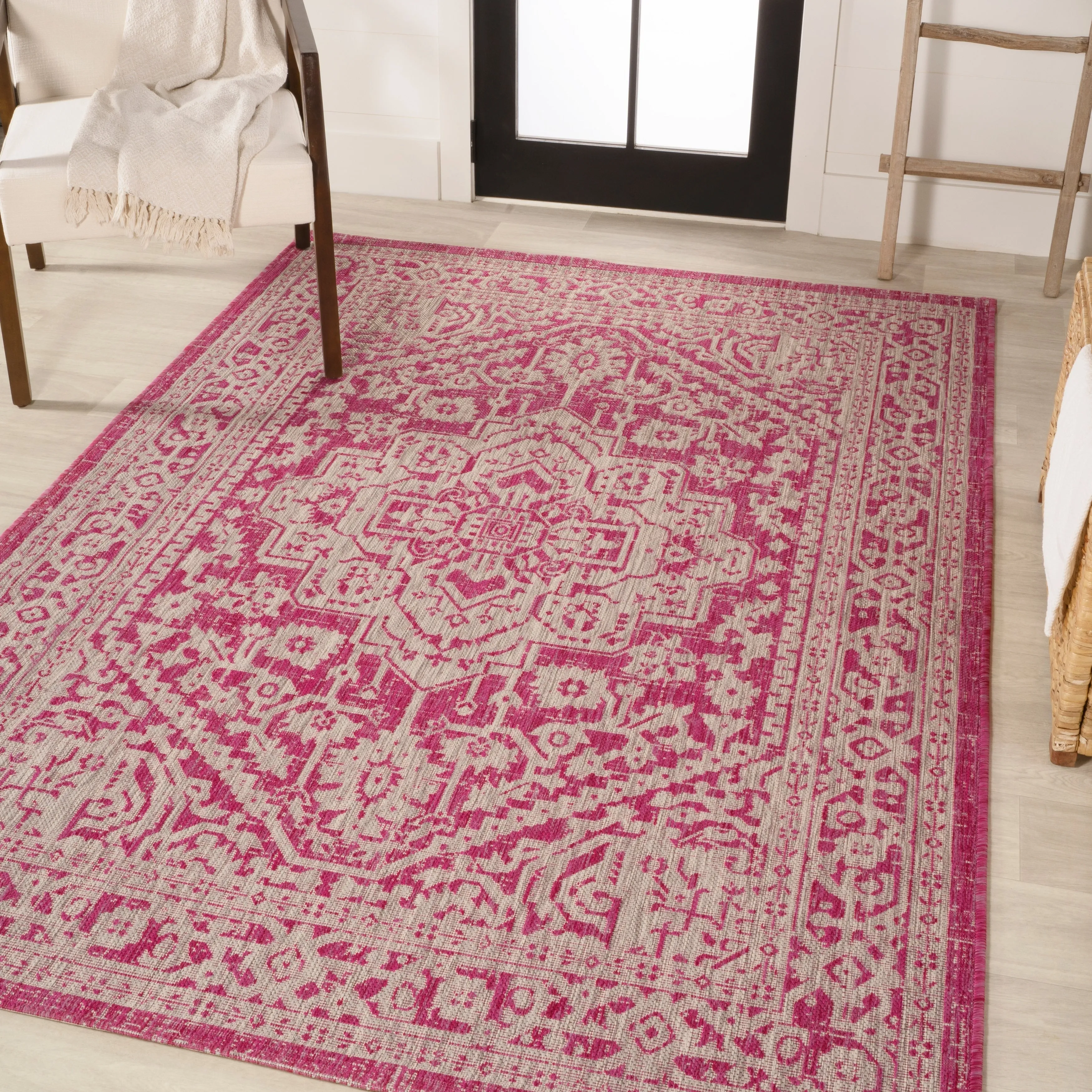 JONATHAN Y Rozetta Medallion Textured Weave Indoor/Outdoor Area Rug