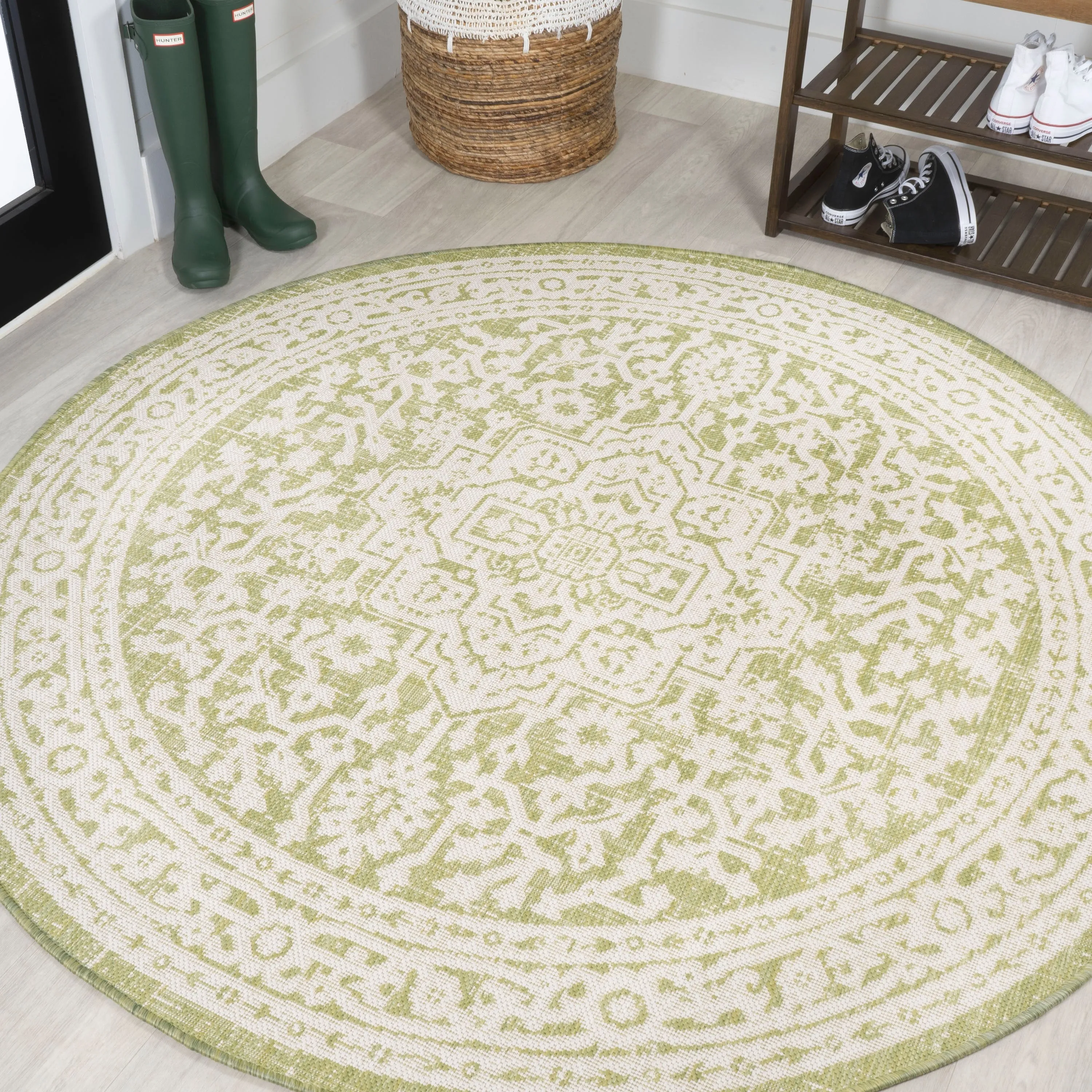 JONATHAN Y Rozetta Medallion Textured Weave Indoor/Outdoor Area Rug