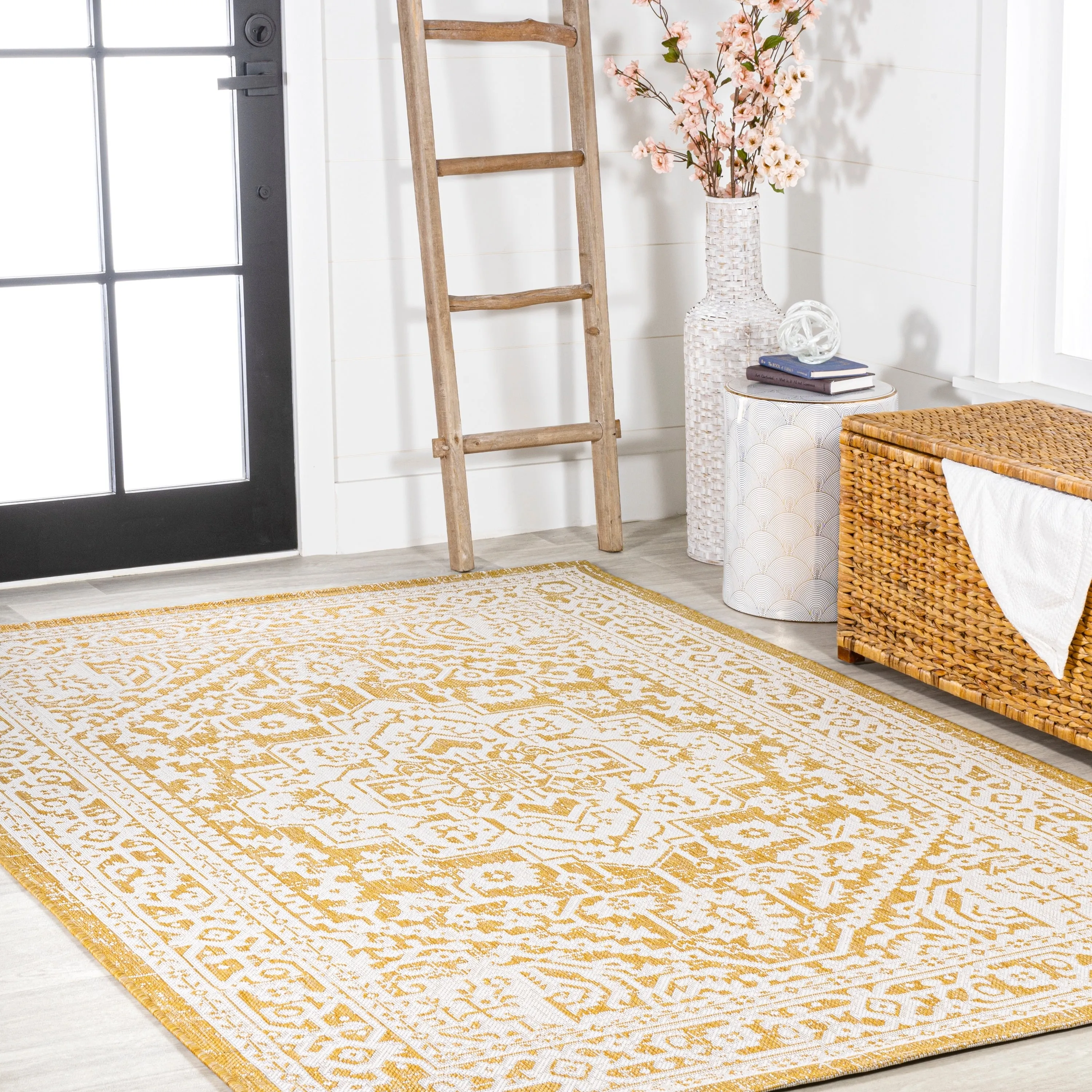 JONATHAN Y Rozetta Medallion Textured Weave Indoor/Outdoor Area Rug