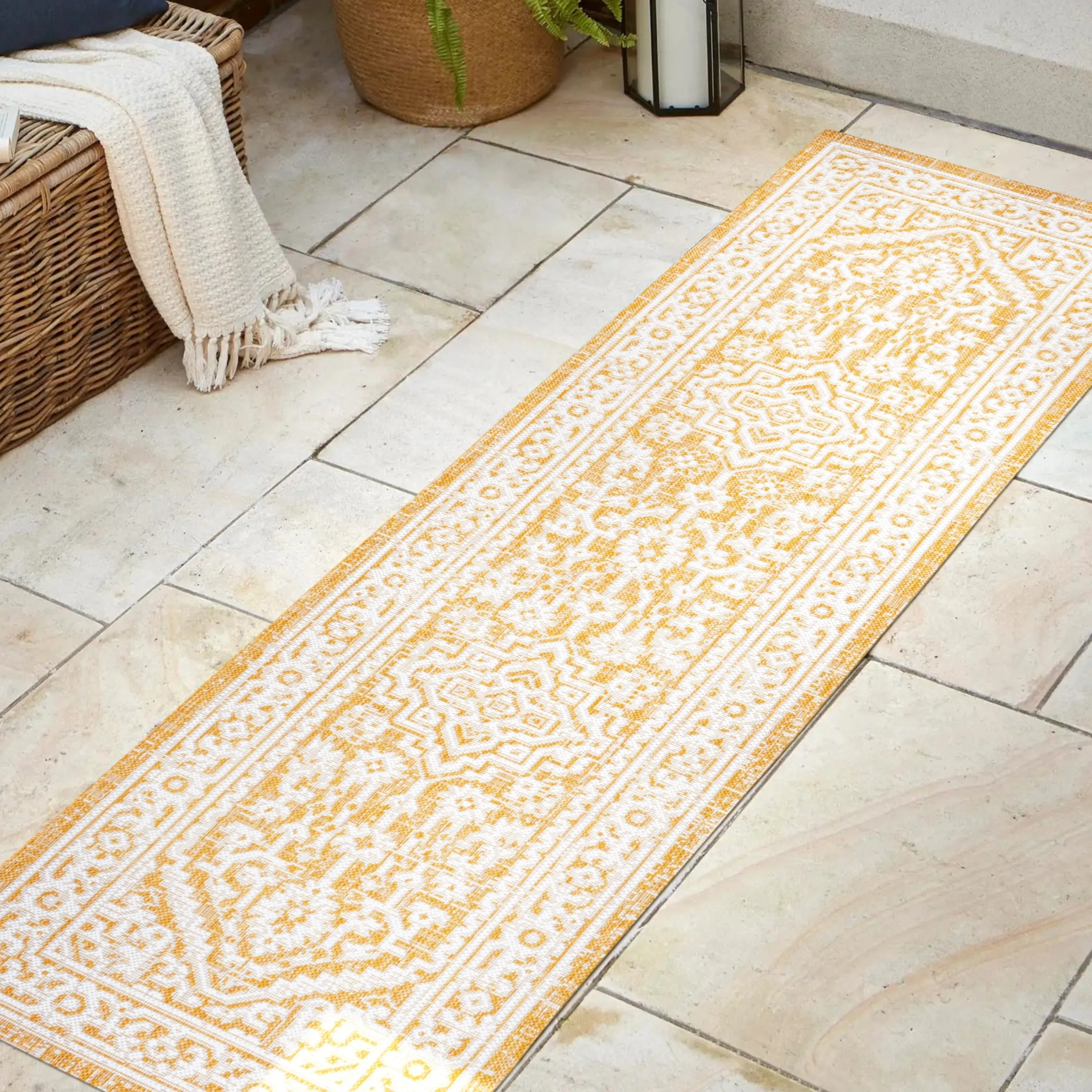 JONATHAN Y Rozetta Medallion Textured Weave Indoor/Outdoor Area Rug
