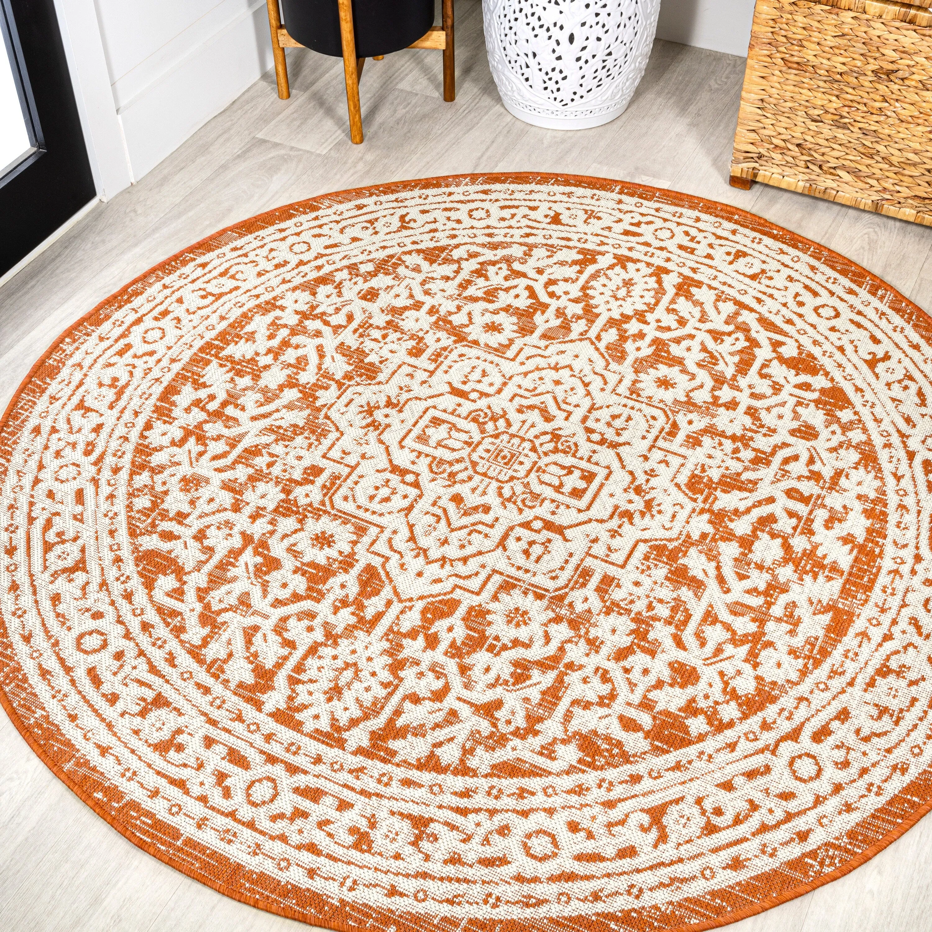JONATHAN Y Rozetta Medallion Textured Weave Indoor/Outdoor Area Rug