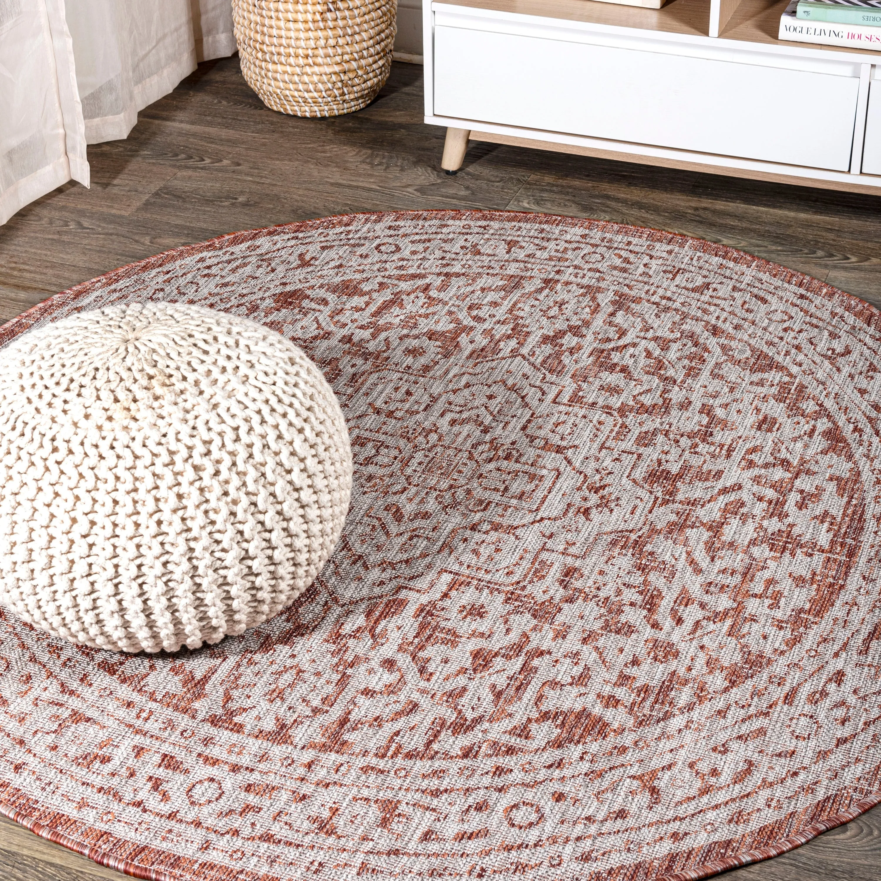 JONATHAN Y Rozetta Medallion Textured Weave Indoor/Outdoor Area Rug
