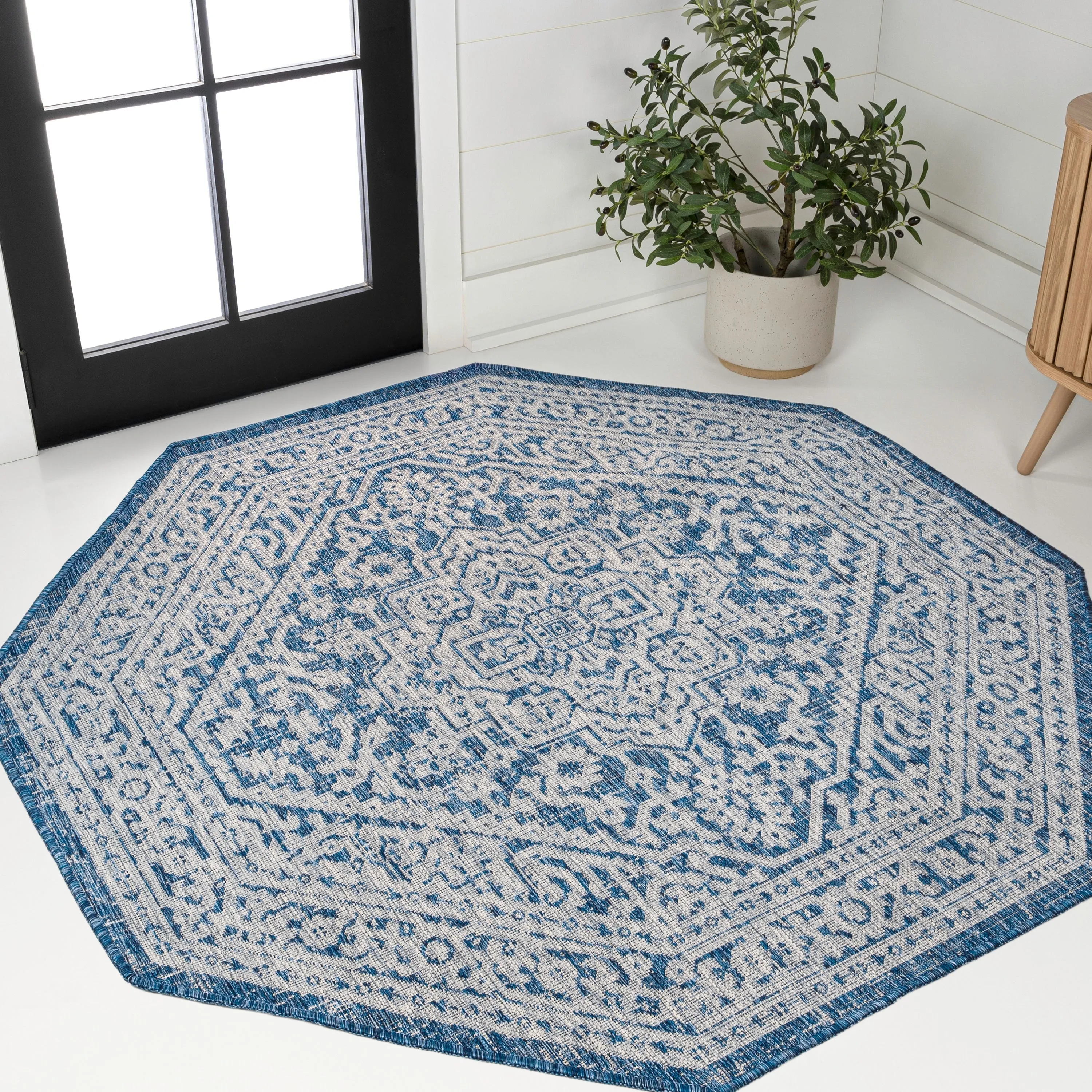 JONATHAN Y Rozetta Medallion Textured Weave Indoor/Outdoor Area Rug