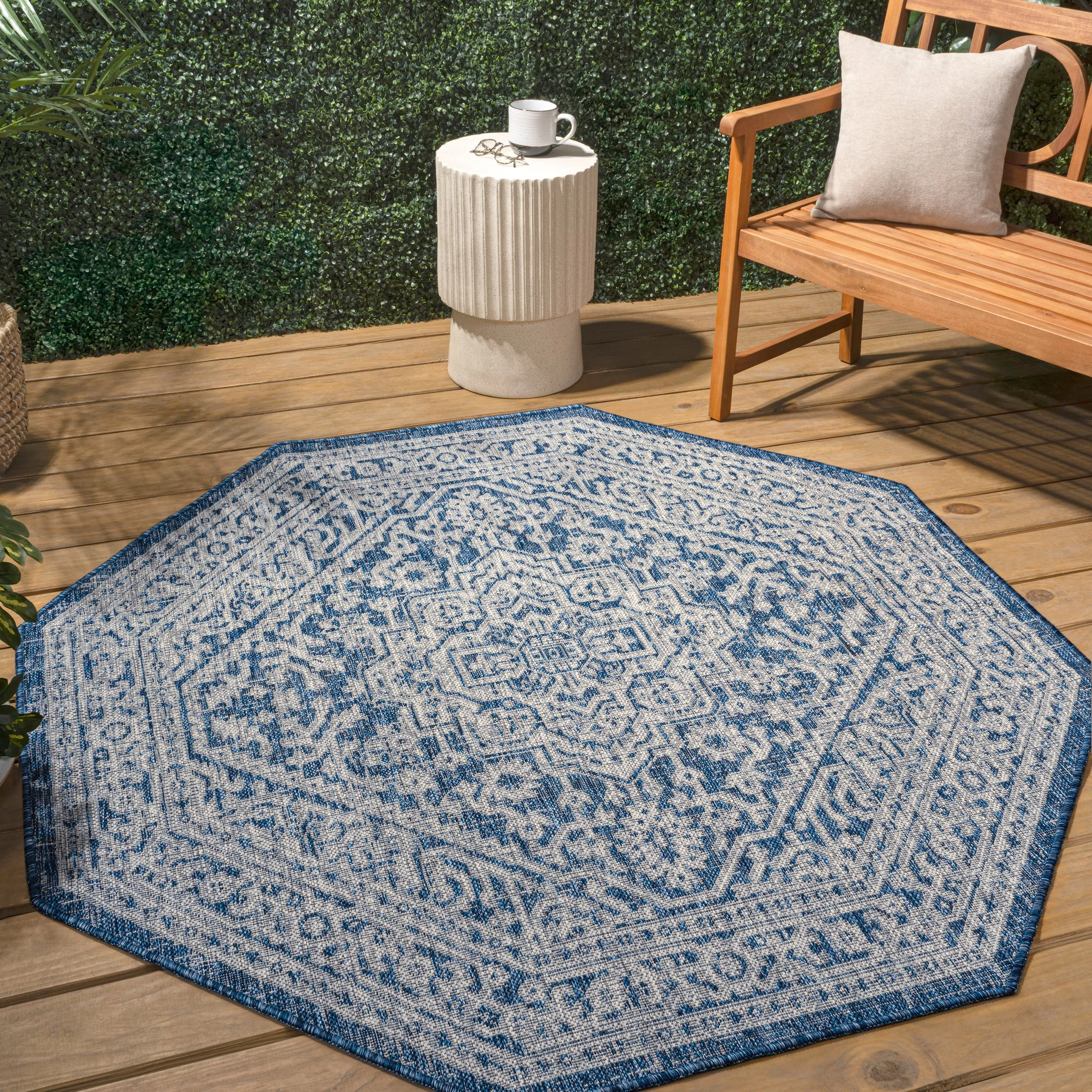 JONATHAN Y Rozetta Medallion Textured Weave Indoor/Outdoor Area Rug