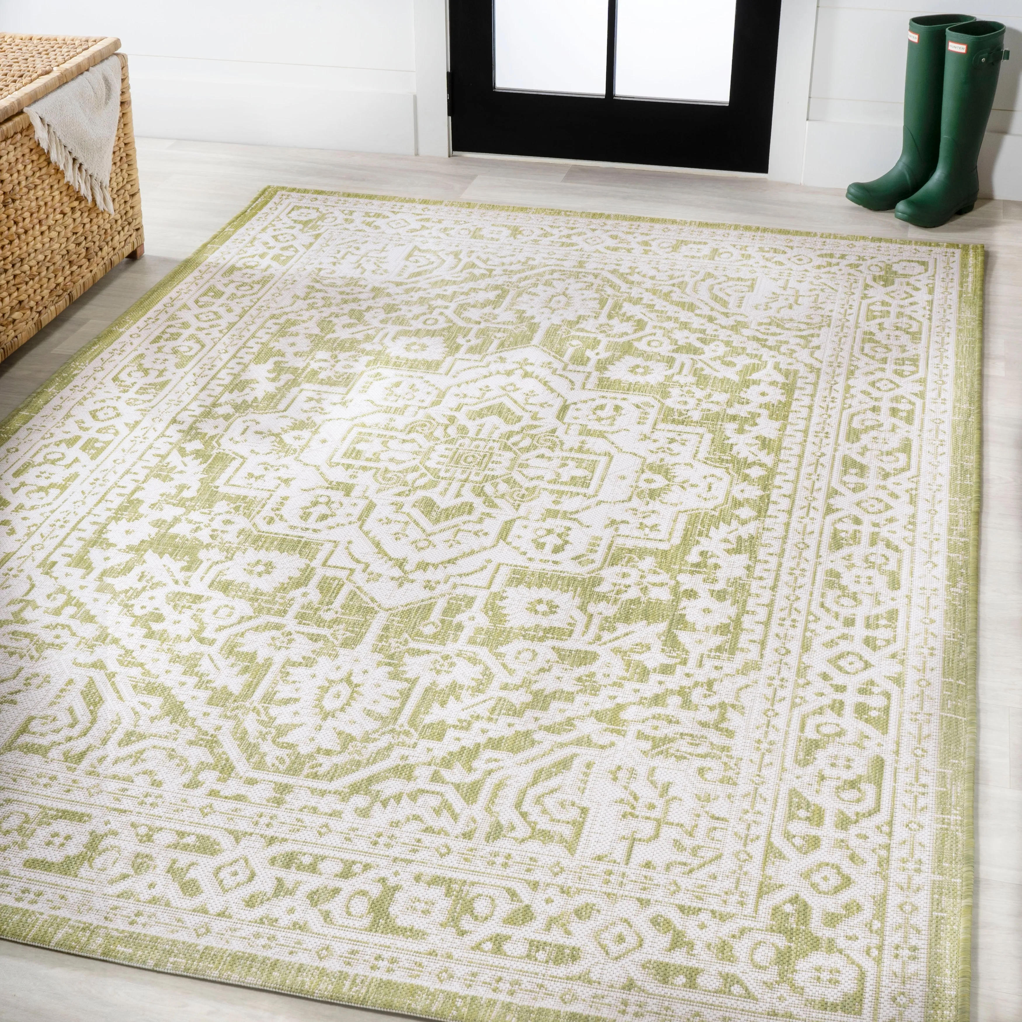 JONATHAN Y Rozetta Medallion Textured Weave Indoor/Outdoor Area Rug