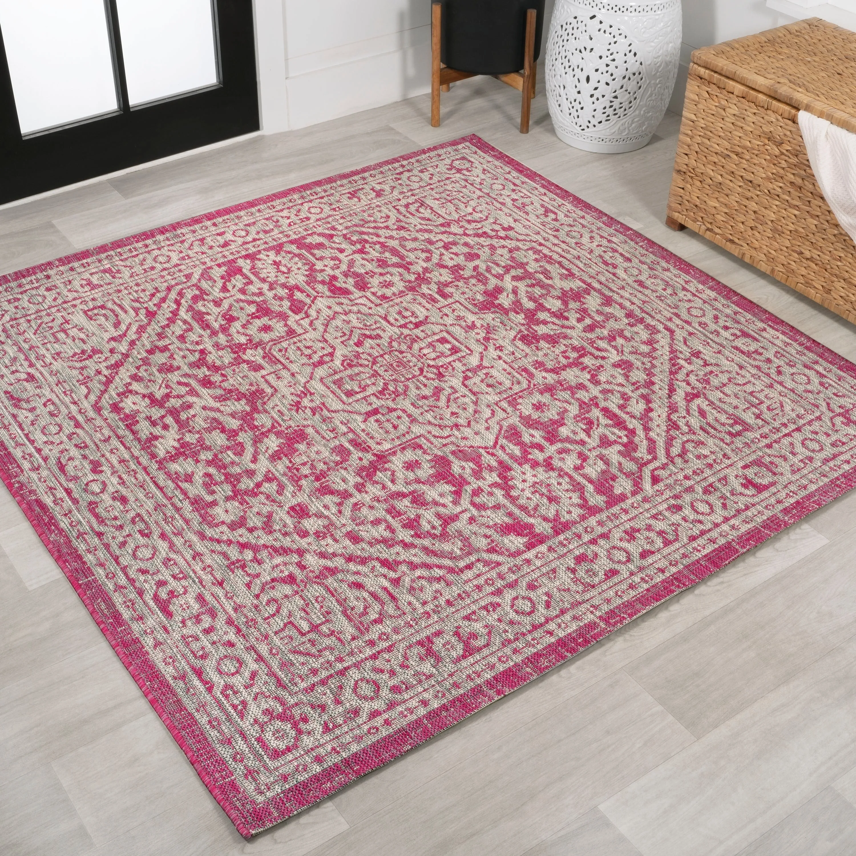 JONATHAN Y Rozetta Medallion Textured Weave Indoor/Outdoor Area Rug