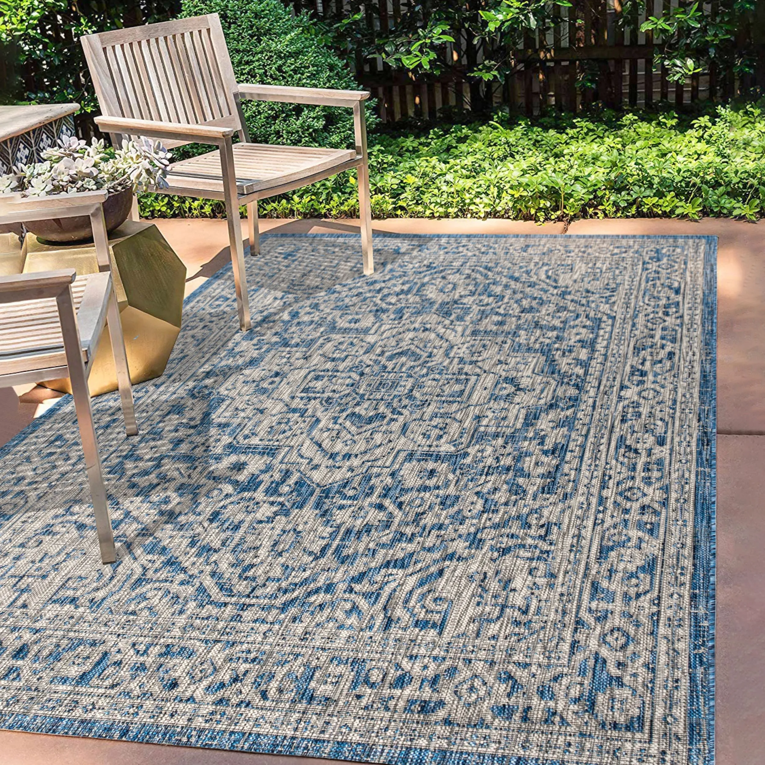 JONATHAN Y Rozetta Medallion Textured Weave Indoor/Outdoor Area Rug