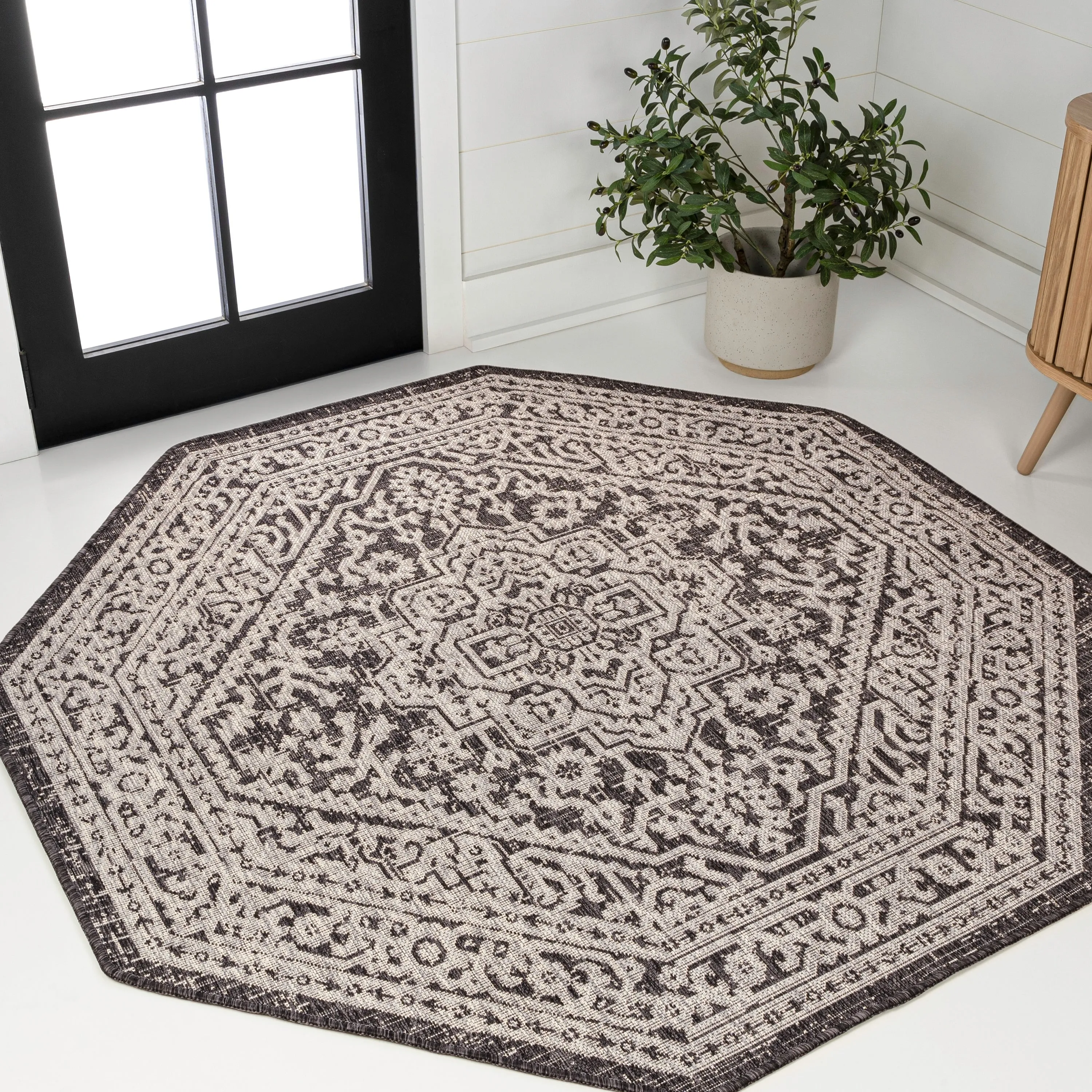 JONATHAN Y Rozetta Medallion Textured Weave Indoor/Outdoor Area Rug