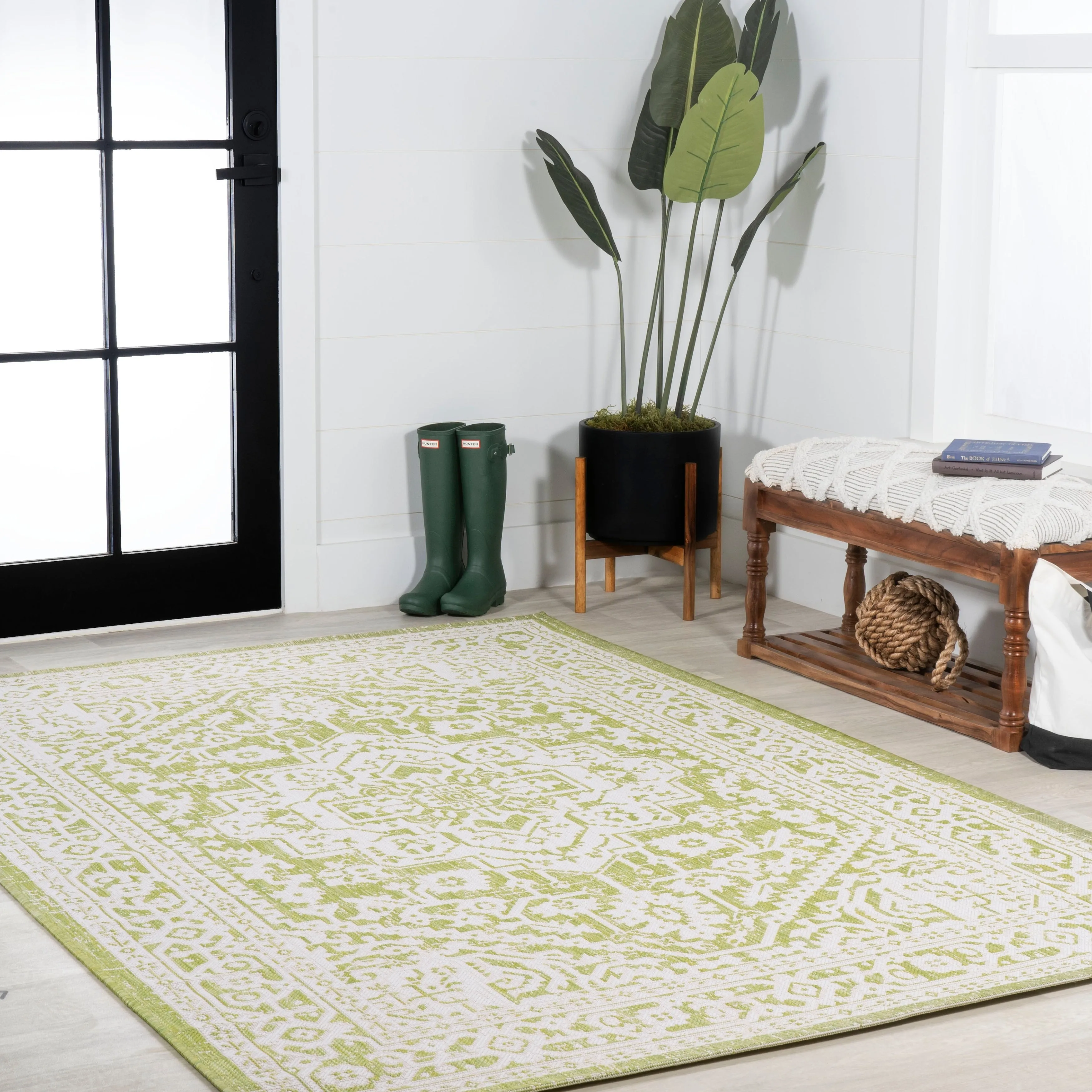JONATHAN Y Rozetta Medallion Textured Weave Indoor/Outdoor Area Rug