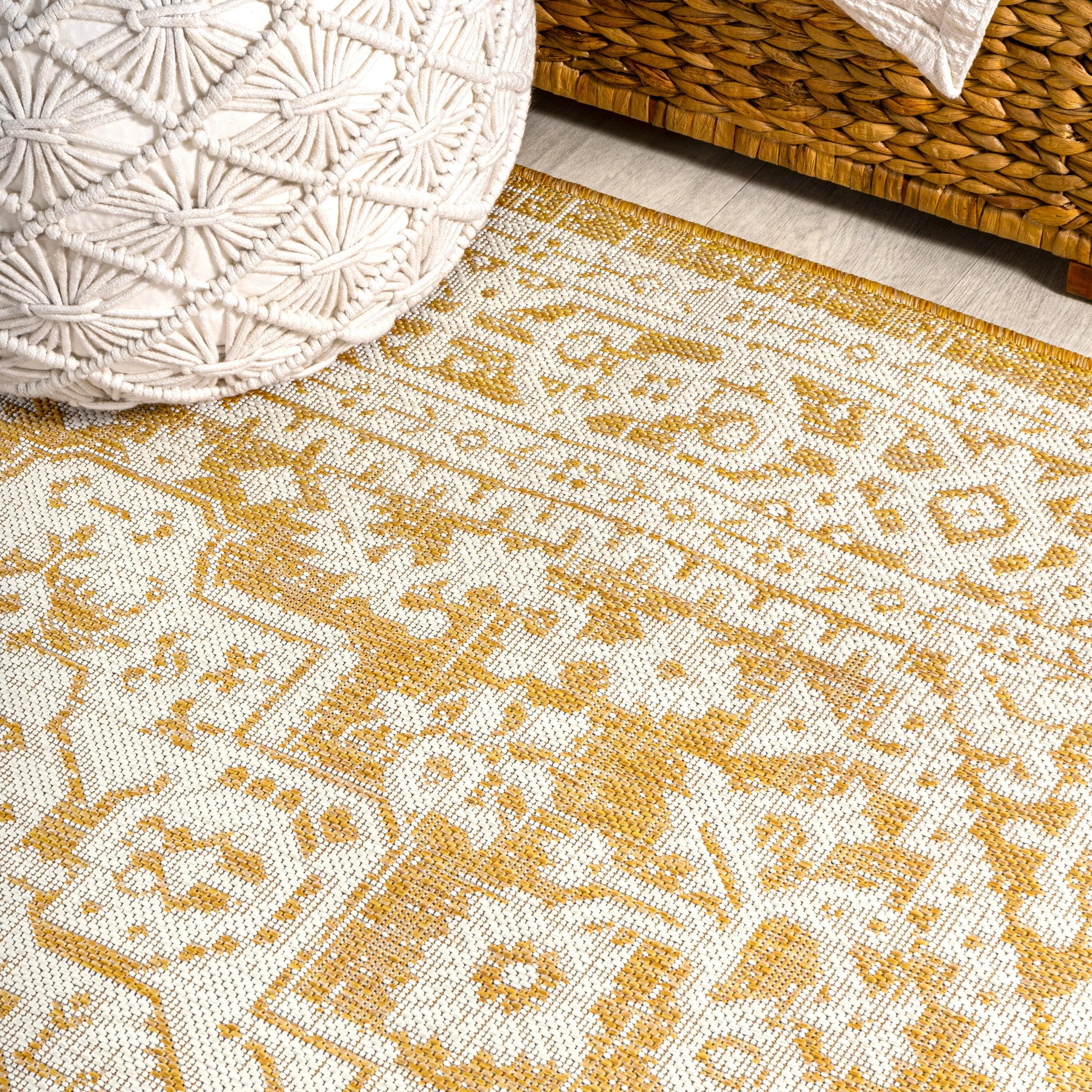 JONATHAN Y Rozetta Medallion Textured Weave Indoor/Outdoor Area Rug