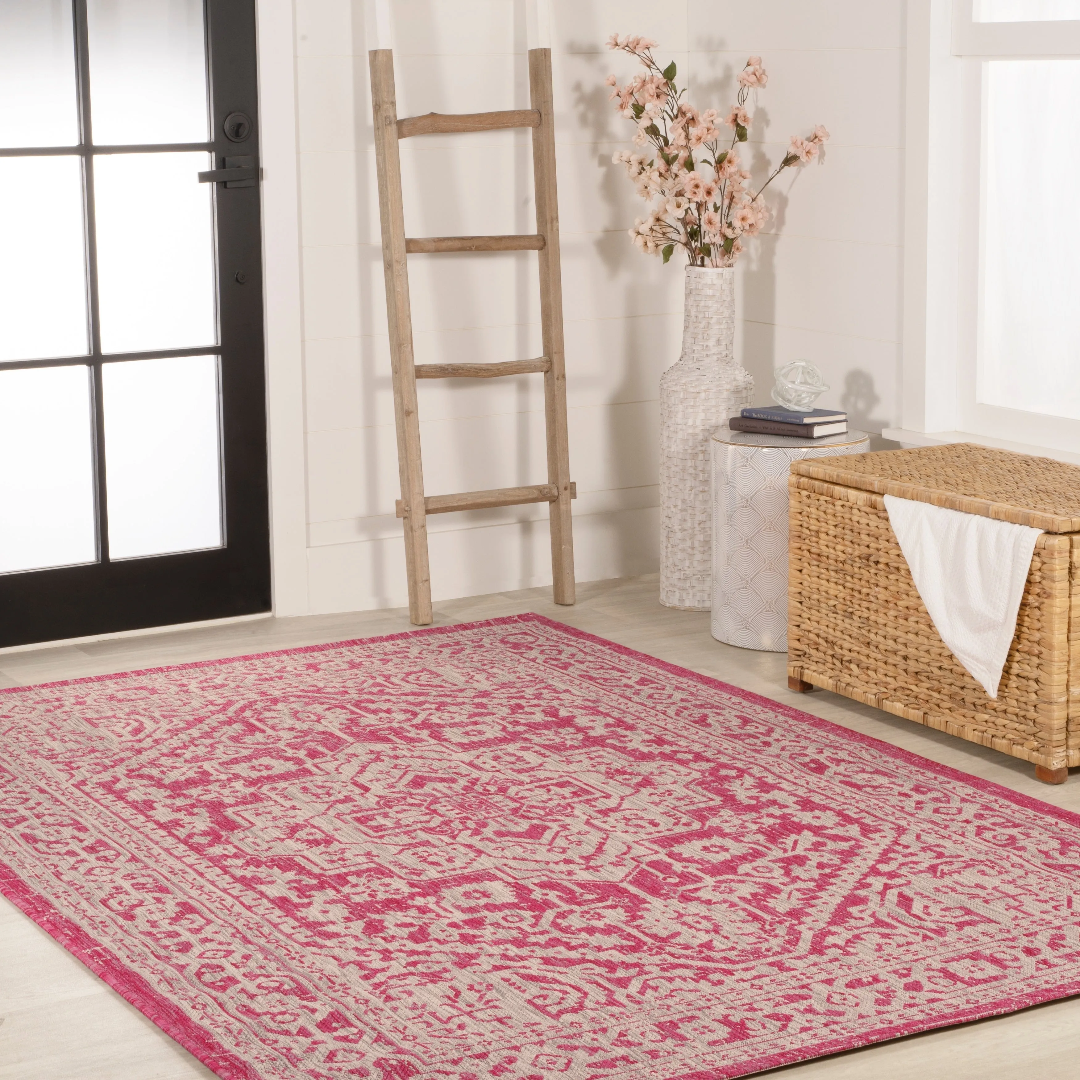 JONATHAN Y Rozetta Medallion Textured Weave Indoor/Outdoor Area Rug