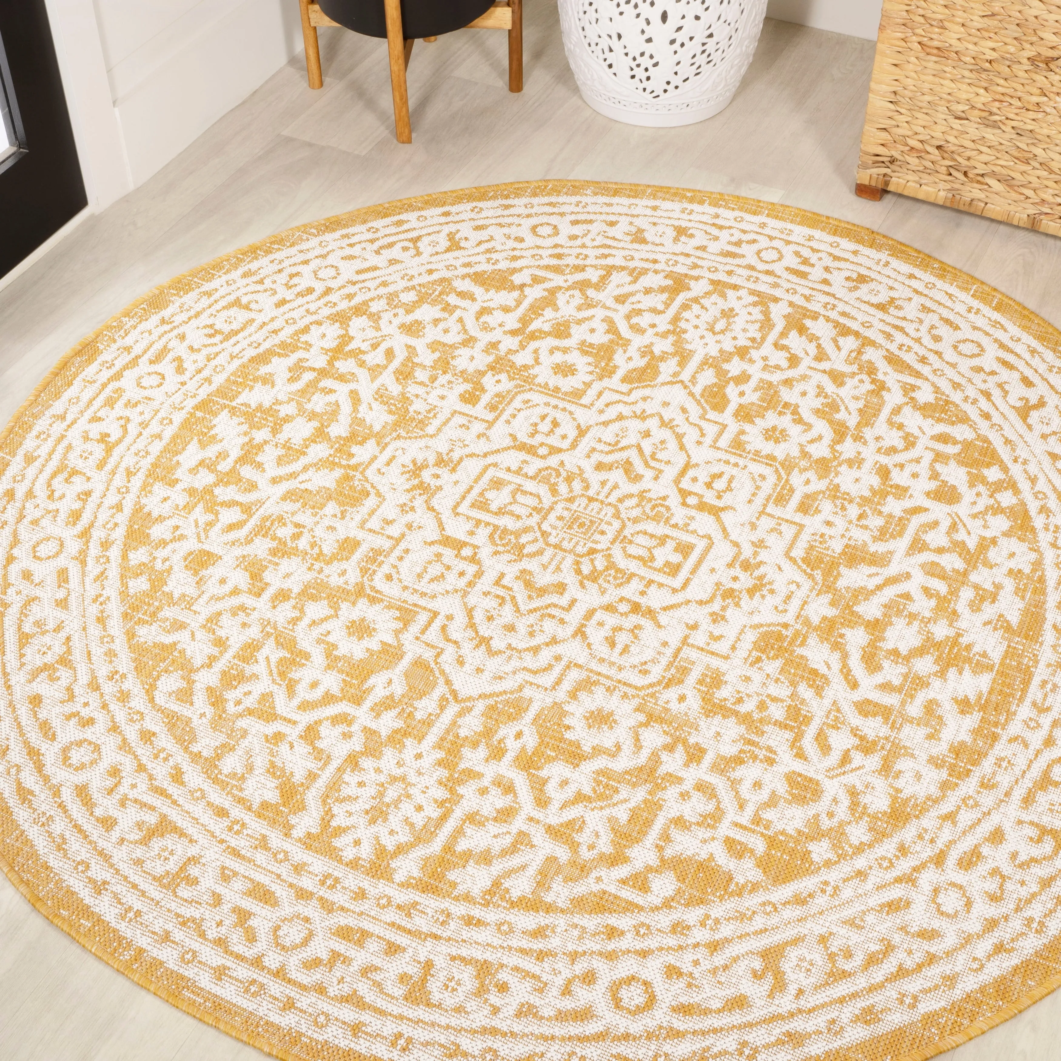 JONATHAN Y Rozetta Medallion Textured Weave Indoor/Outdoor Area Rug