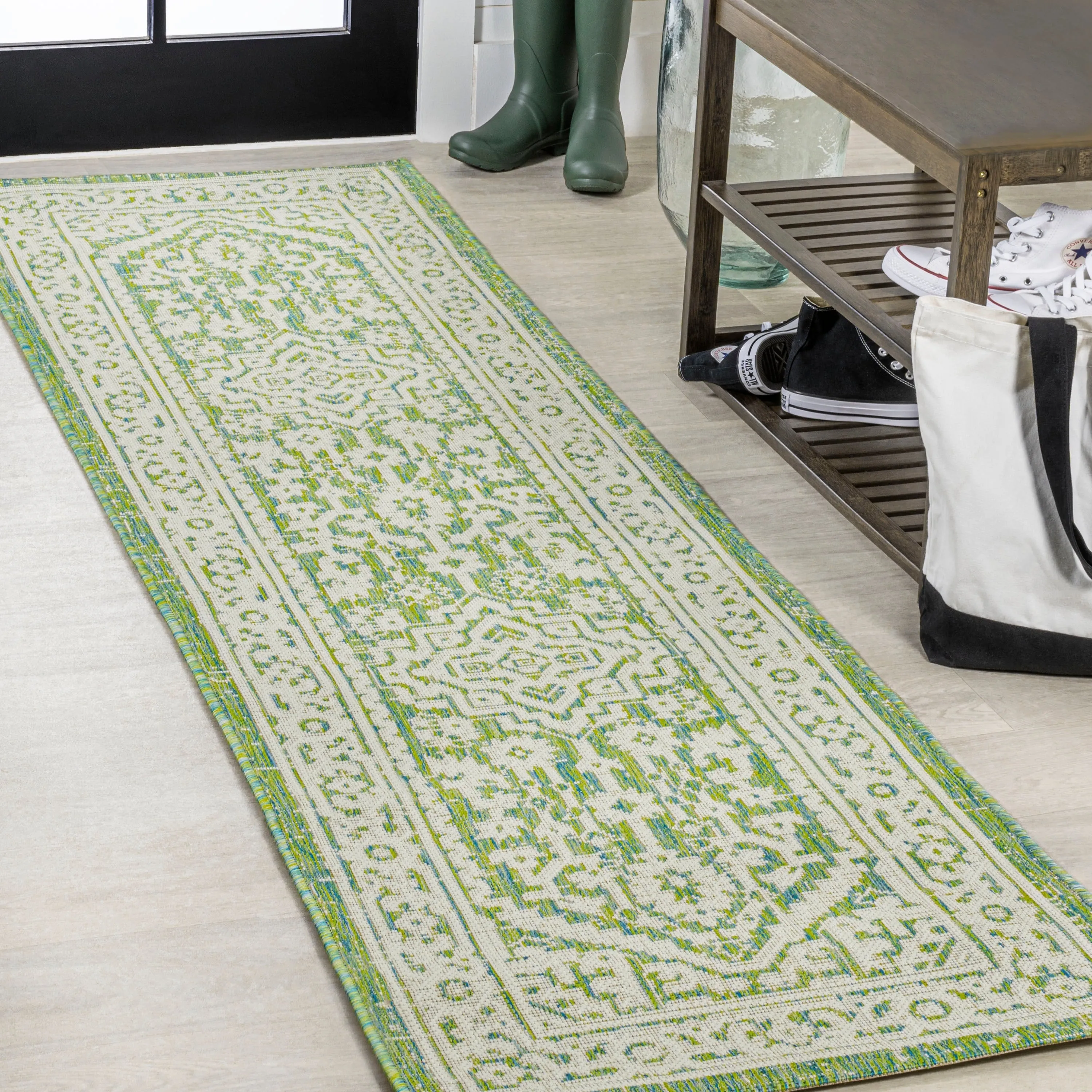 JONATHAN Y Rozetta Medallion Textured Weave Indoor/Outdoor Area Rug