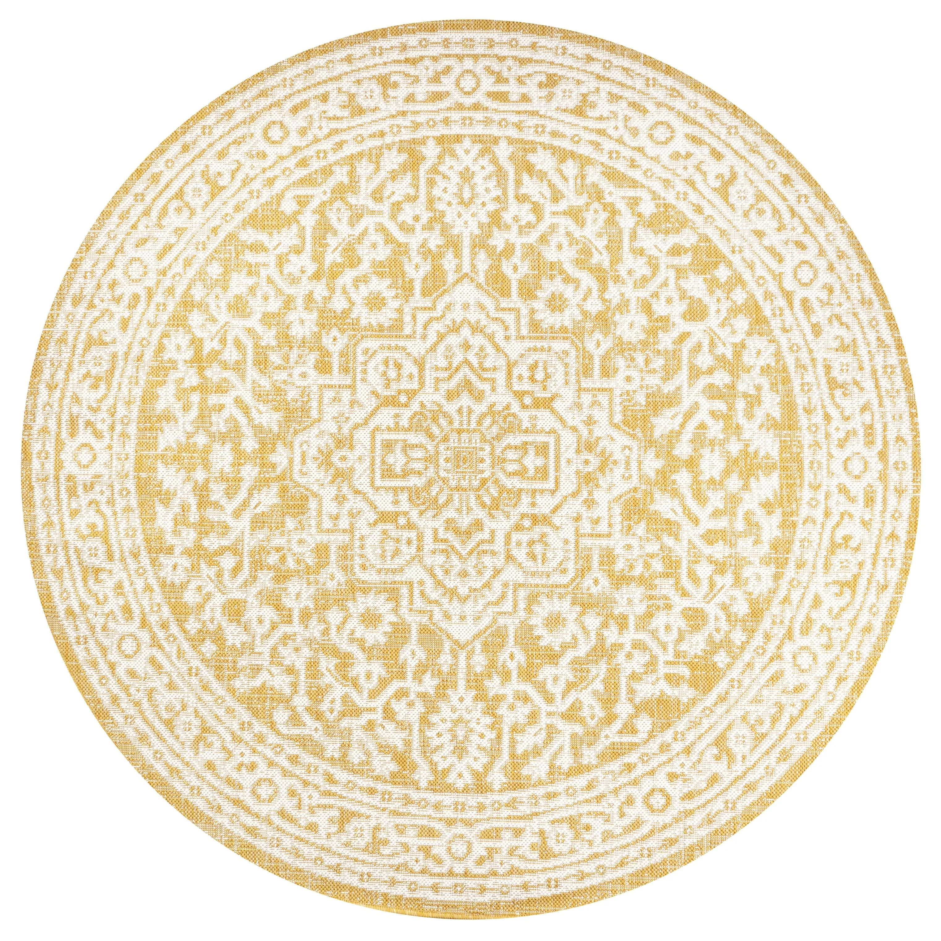 JONATHAN Y Rozetta Medallion Textured Weave Indoor/Outdoor Area Rug