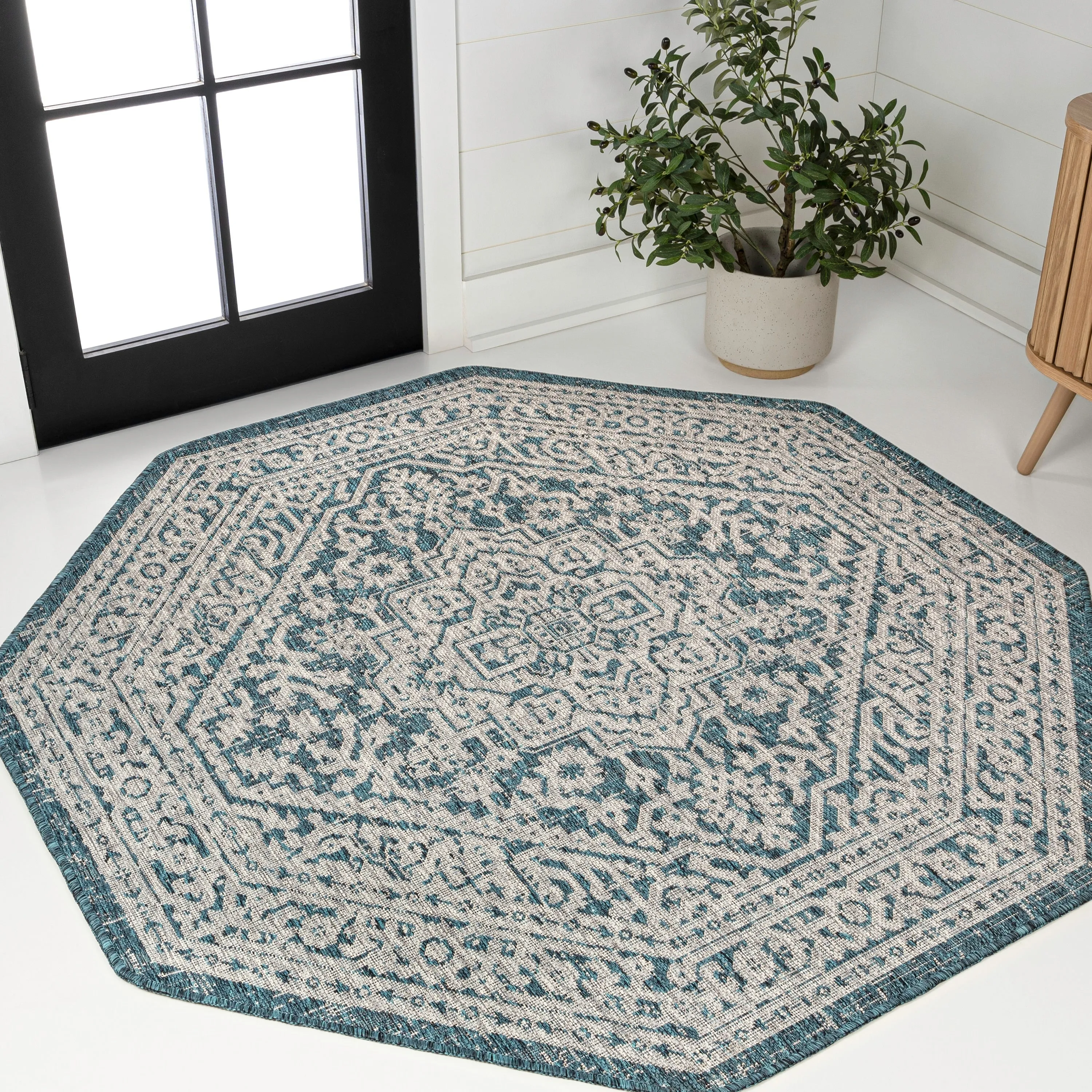 JONATHAN Y Rozetta Medallion Textured Weave Indoor/Outdoor Area Rug