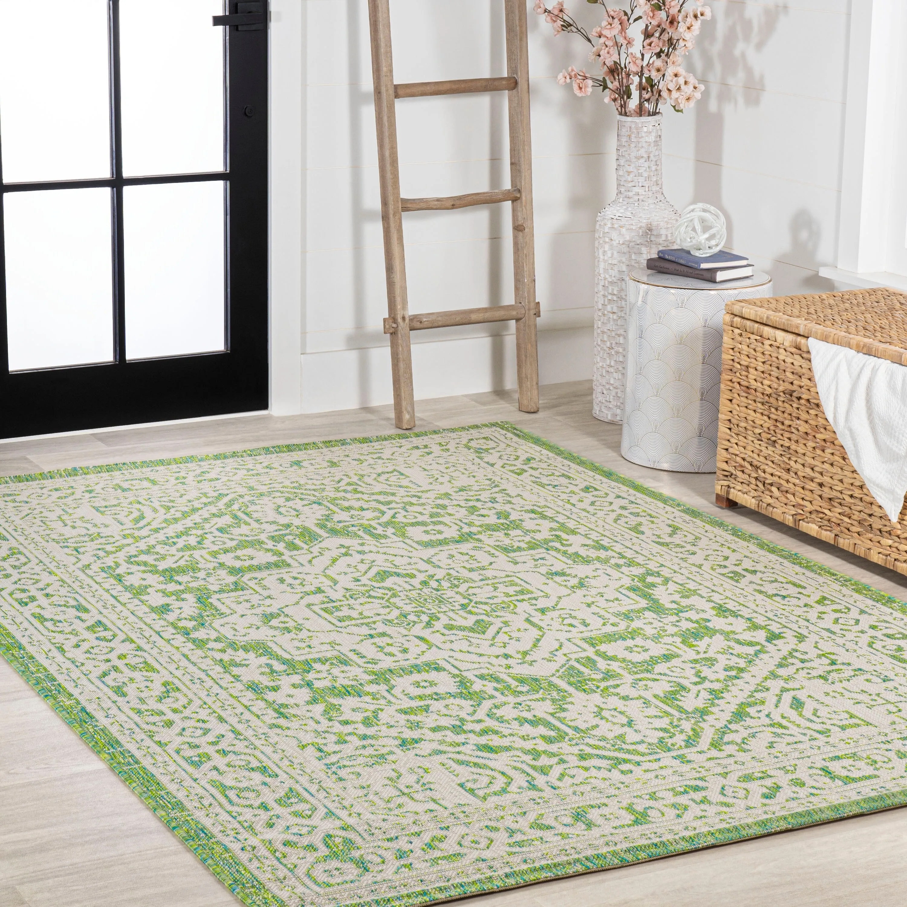 JONATHAN Y Rozetta Medallion Textured Weave Indoor/Outdoor Area Rug