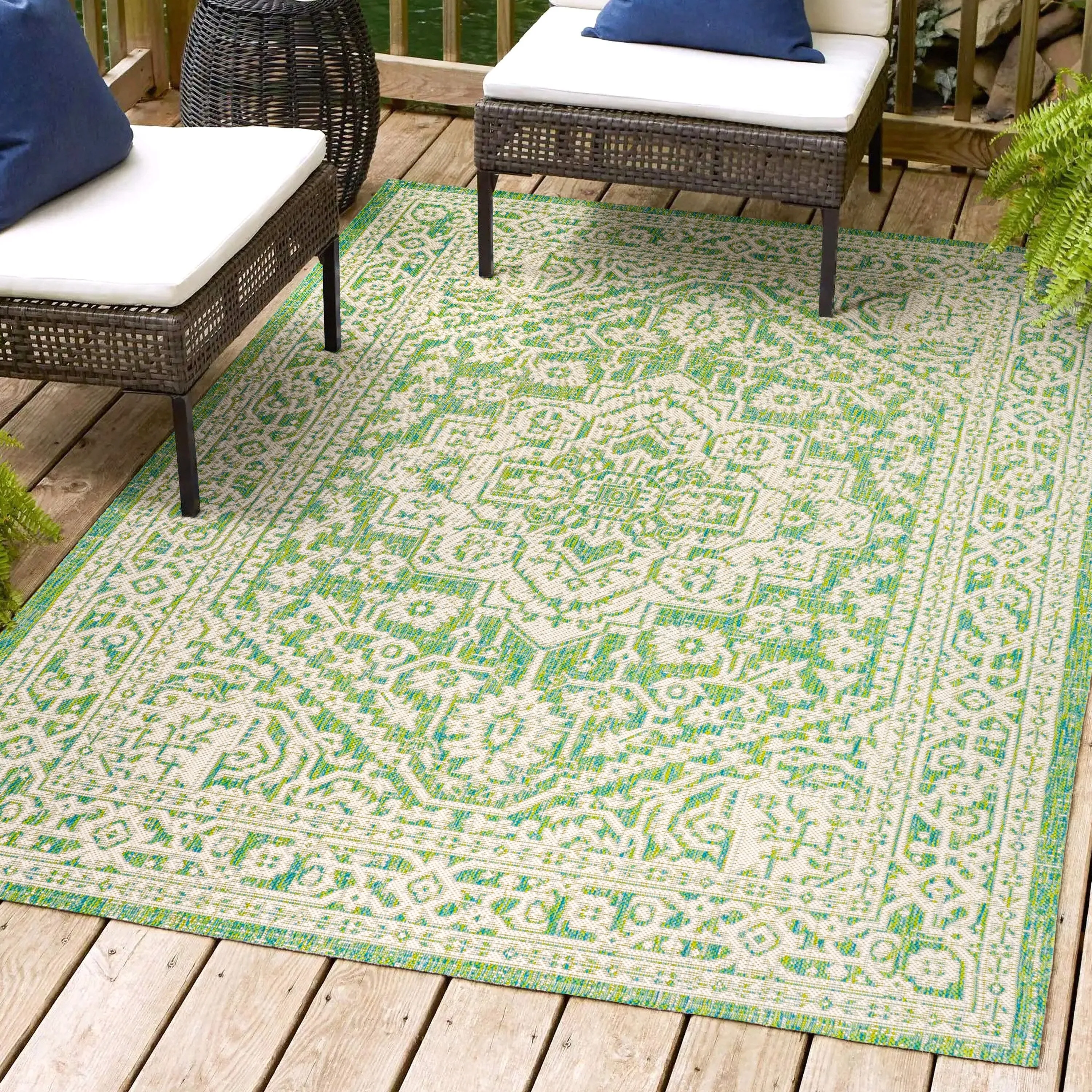 JONATHAN Y Rozetta Medallion Textured Weave Indoor/Outdoor Area Rug