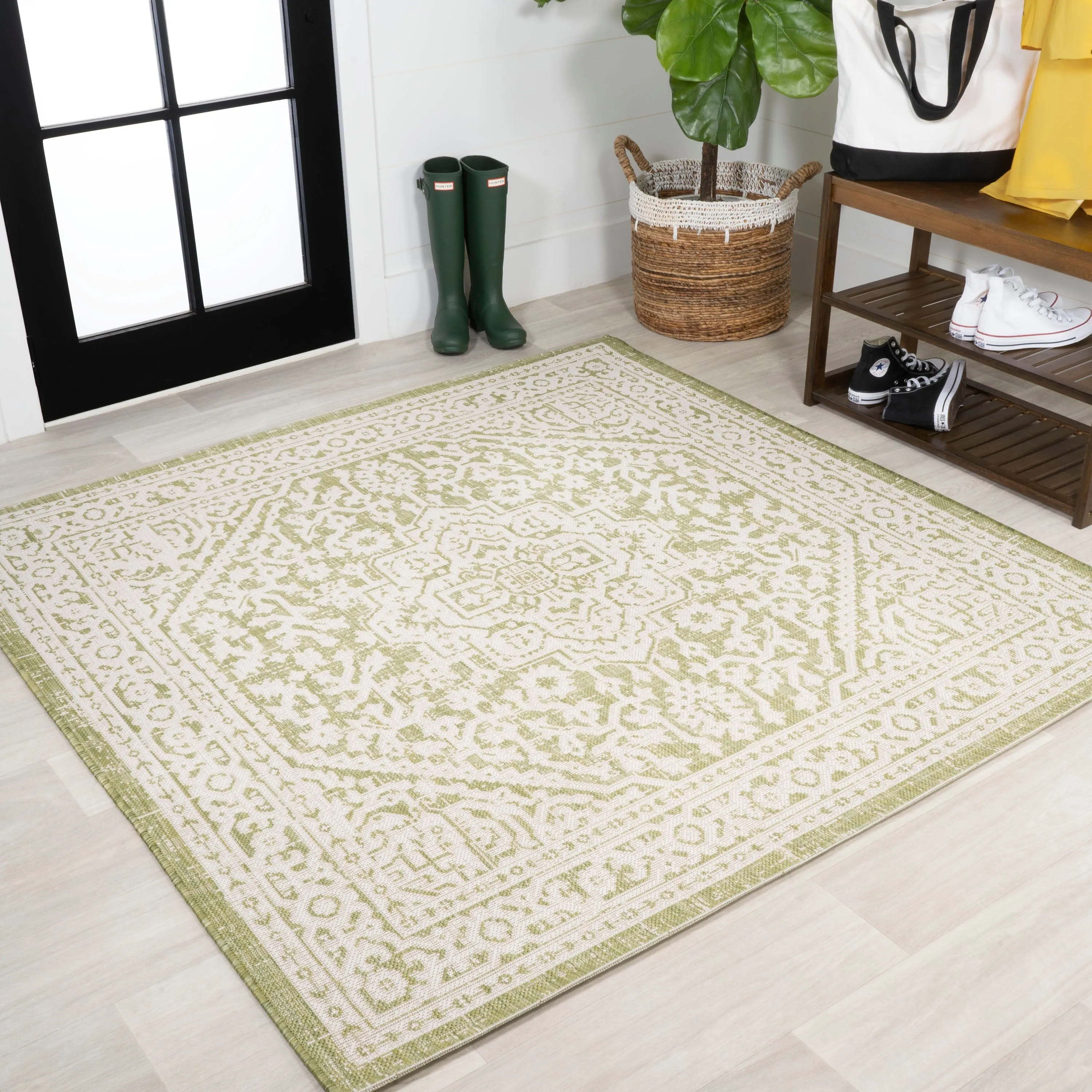 JONATHAN Y Rozetta Medallion Textured Weave Indoor/Outdoor Area Rug