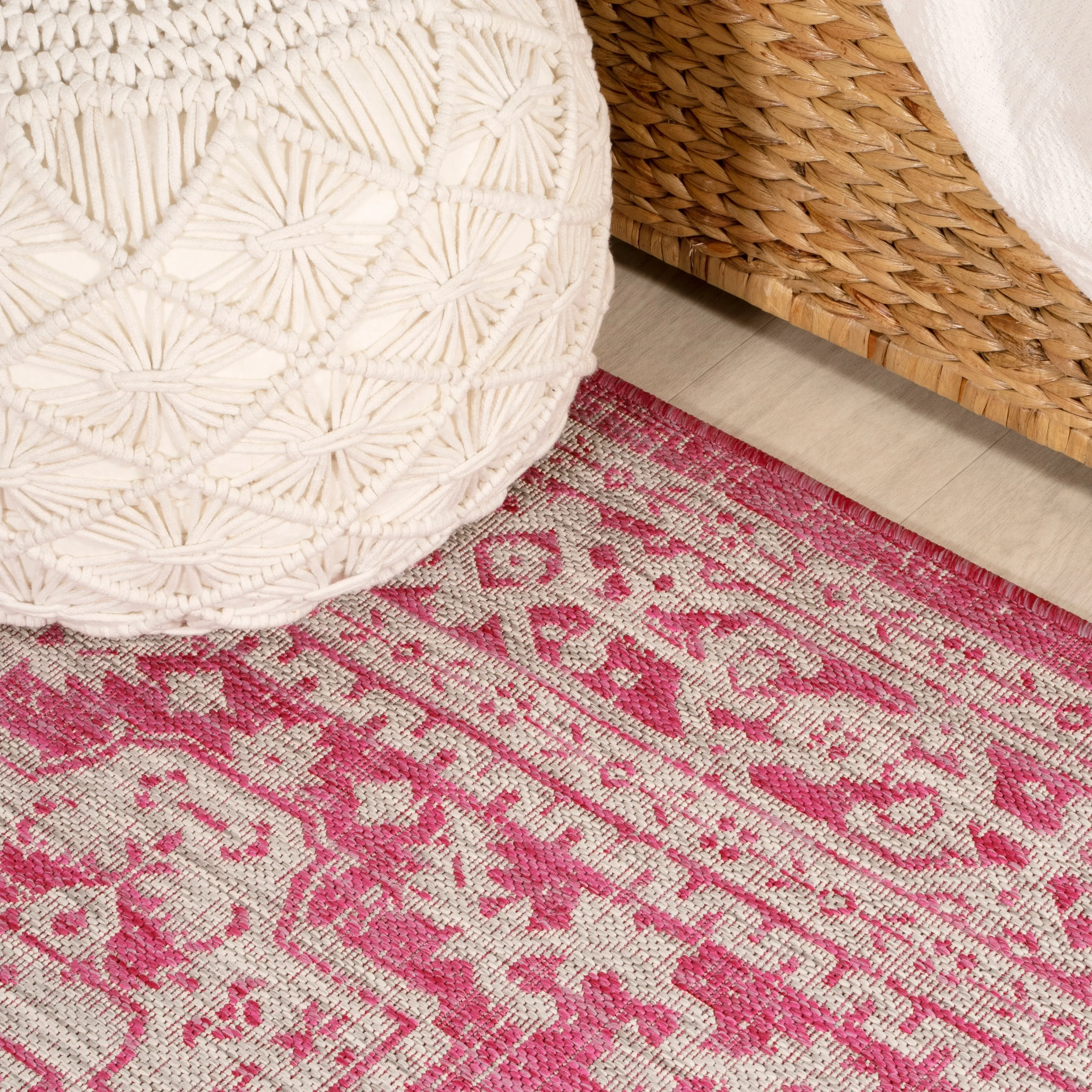 JONATHAN Y Rozetta Medallion Textured Weave Indoor/Outdoor Area Rug