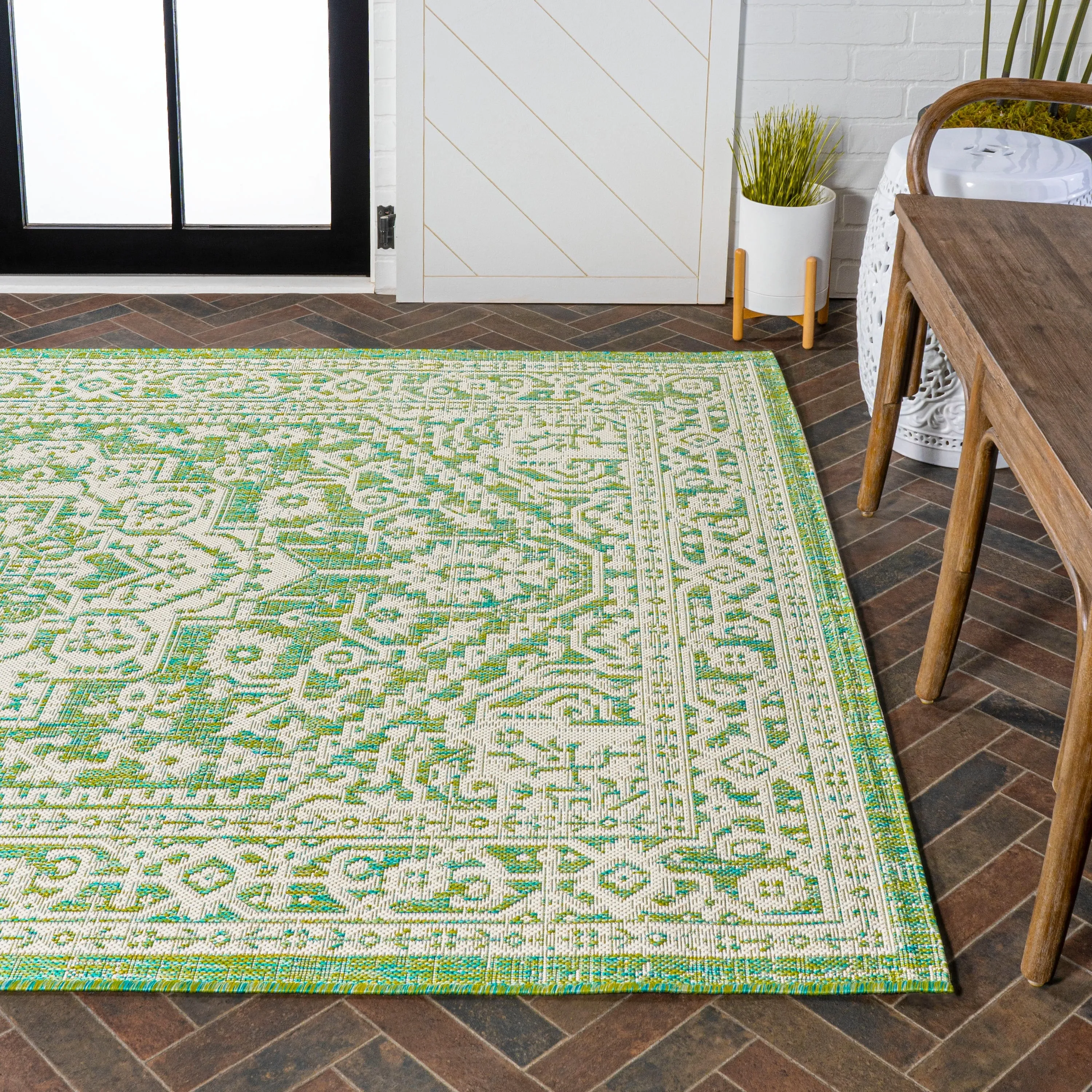 JONATHAN Y Rozetta Medallion Textured Weave Indoor/Outdoor Area Rug