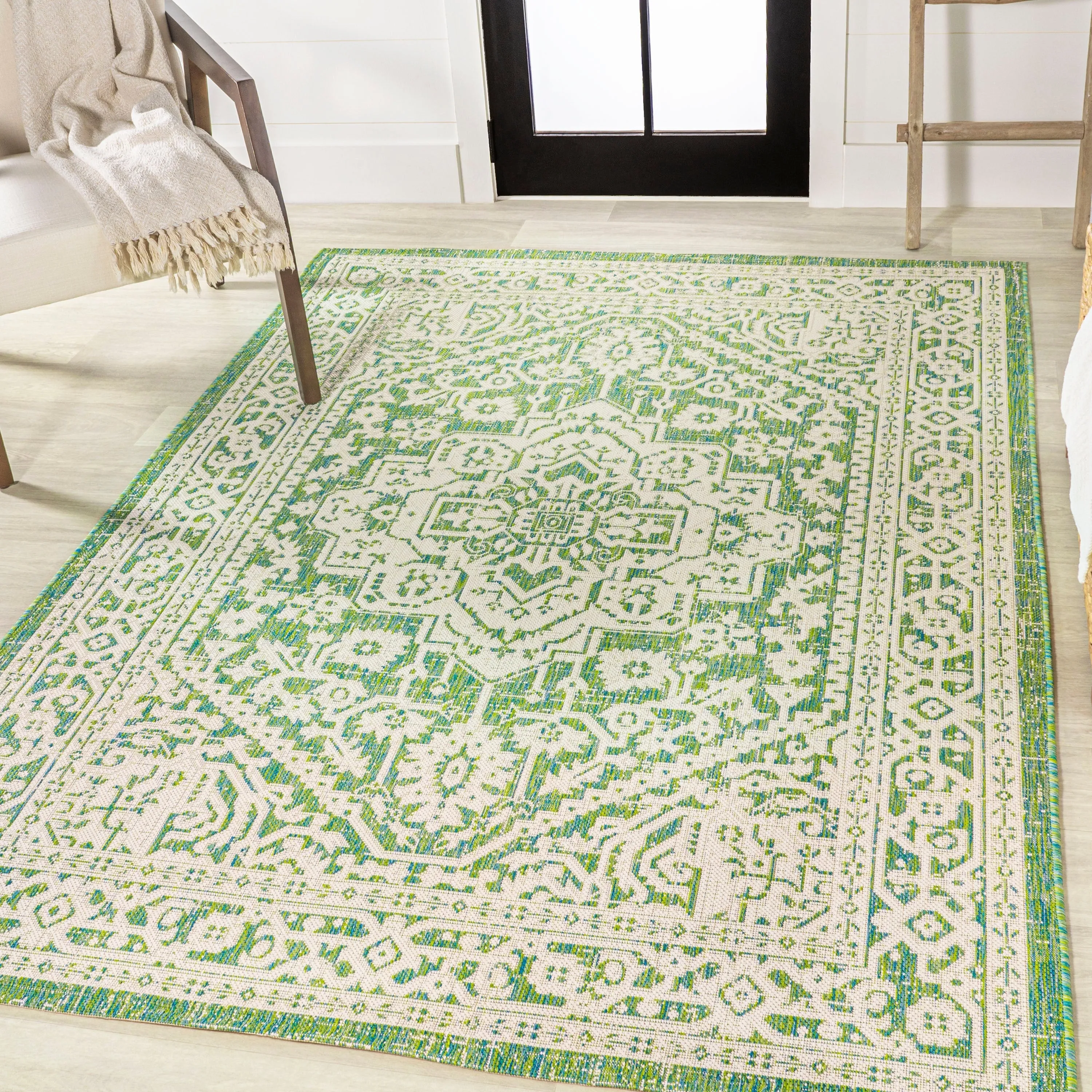 JONATHAN Y Rozetta Medallion Textured Weave Indoor/Outdoor Area Rug