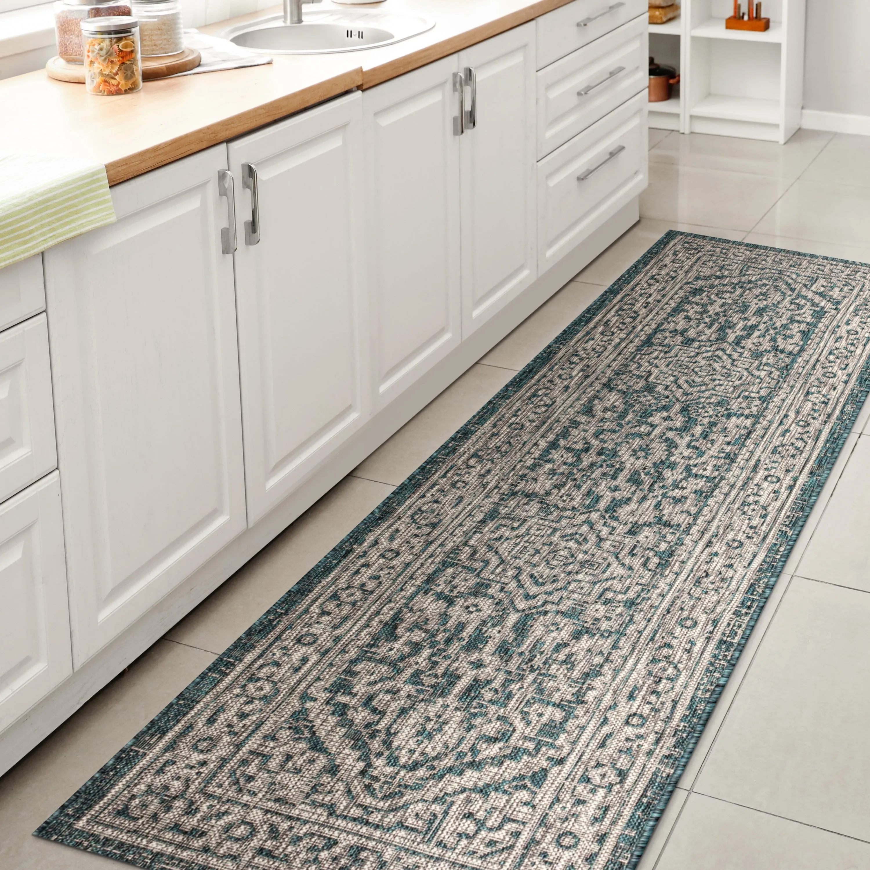 JONATHAN Y Rozetta Medallion Textured Weave Indoor/Outdoor Area Rug