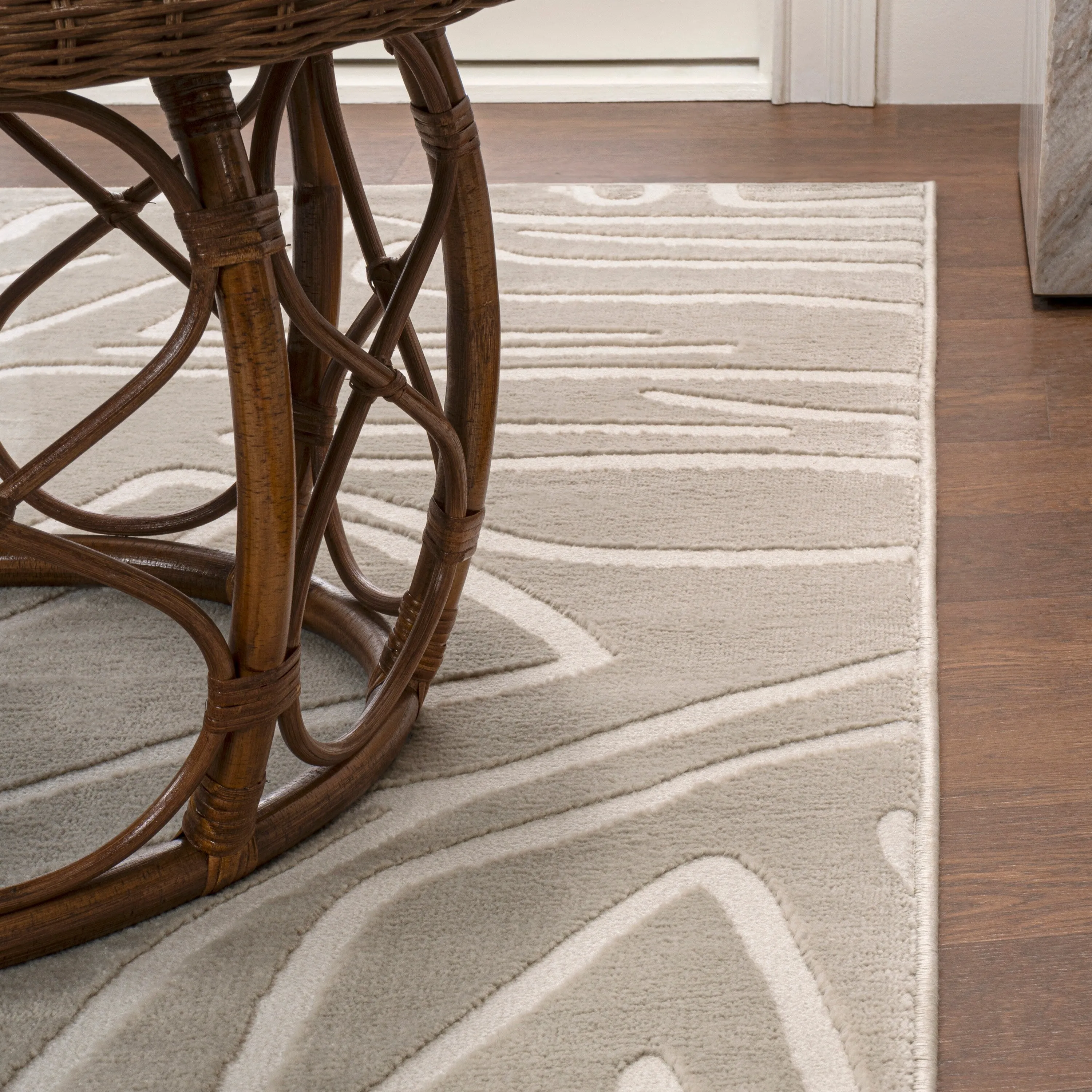 JONATHAN Y Thea Modern Scandinavian Graphic Lines High-Low Area Rug
